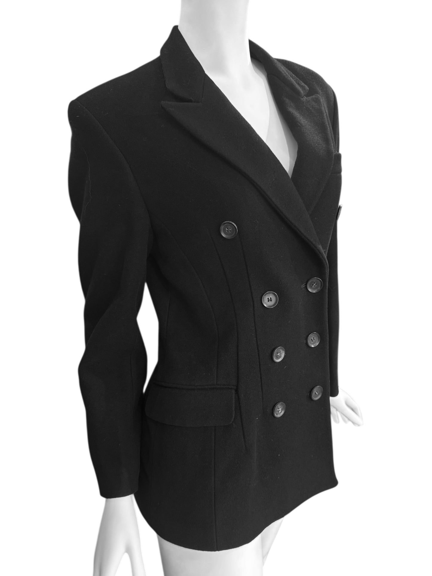 YOHJI YAMAMOTO 1980s BLACK WOOL DOUBLE BREASTED JACKET