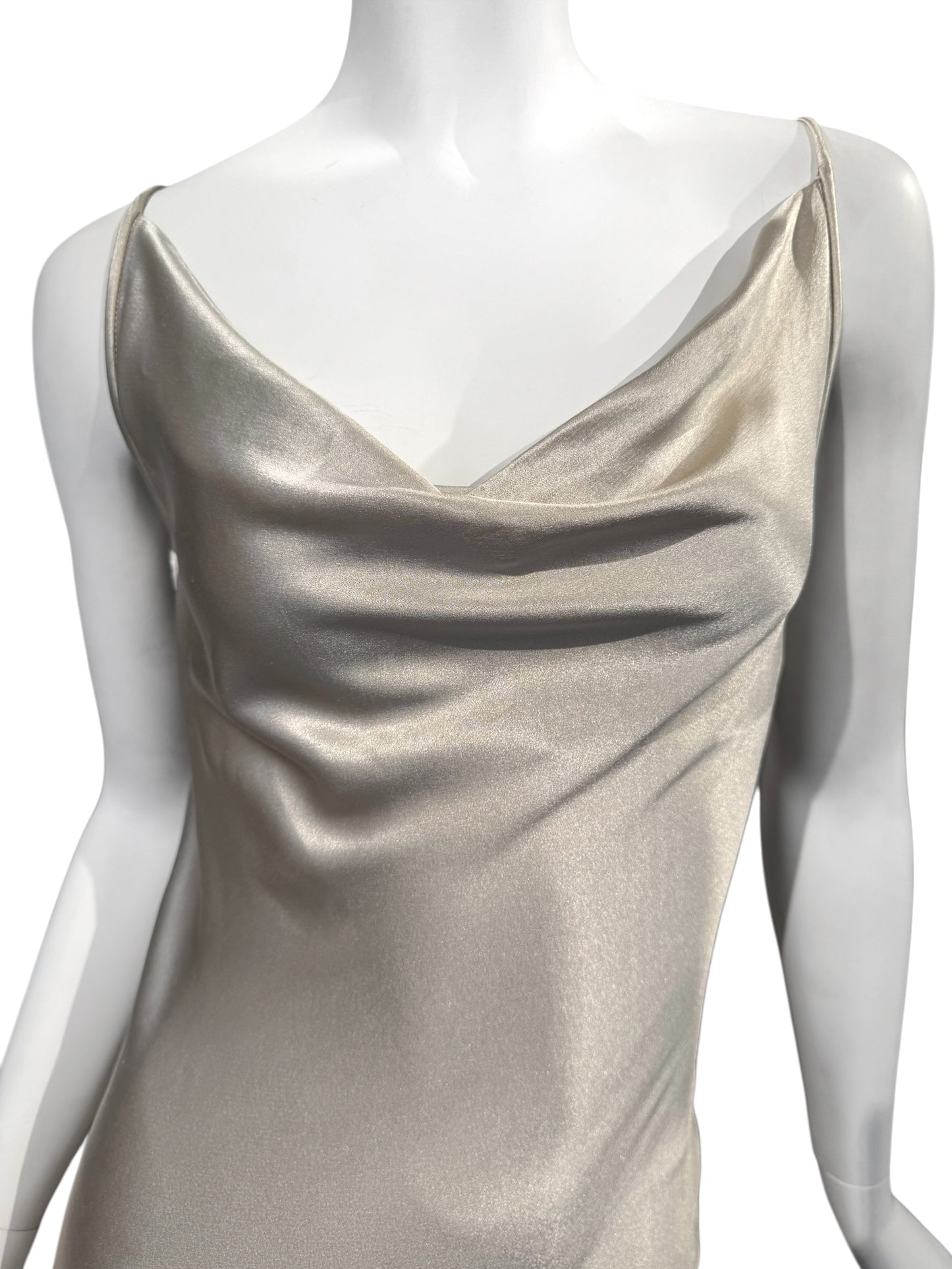 PLEIN SUD 1990s CHAMPAGNE OPEN BACKLESS MAXI DRESS