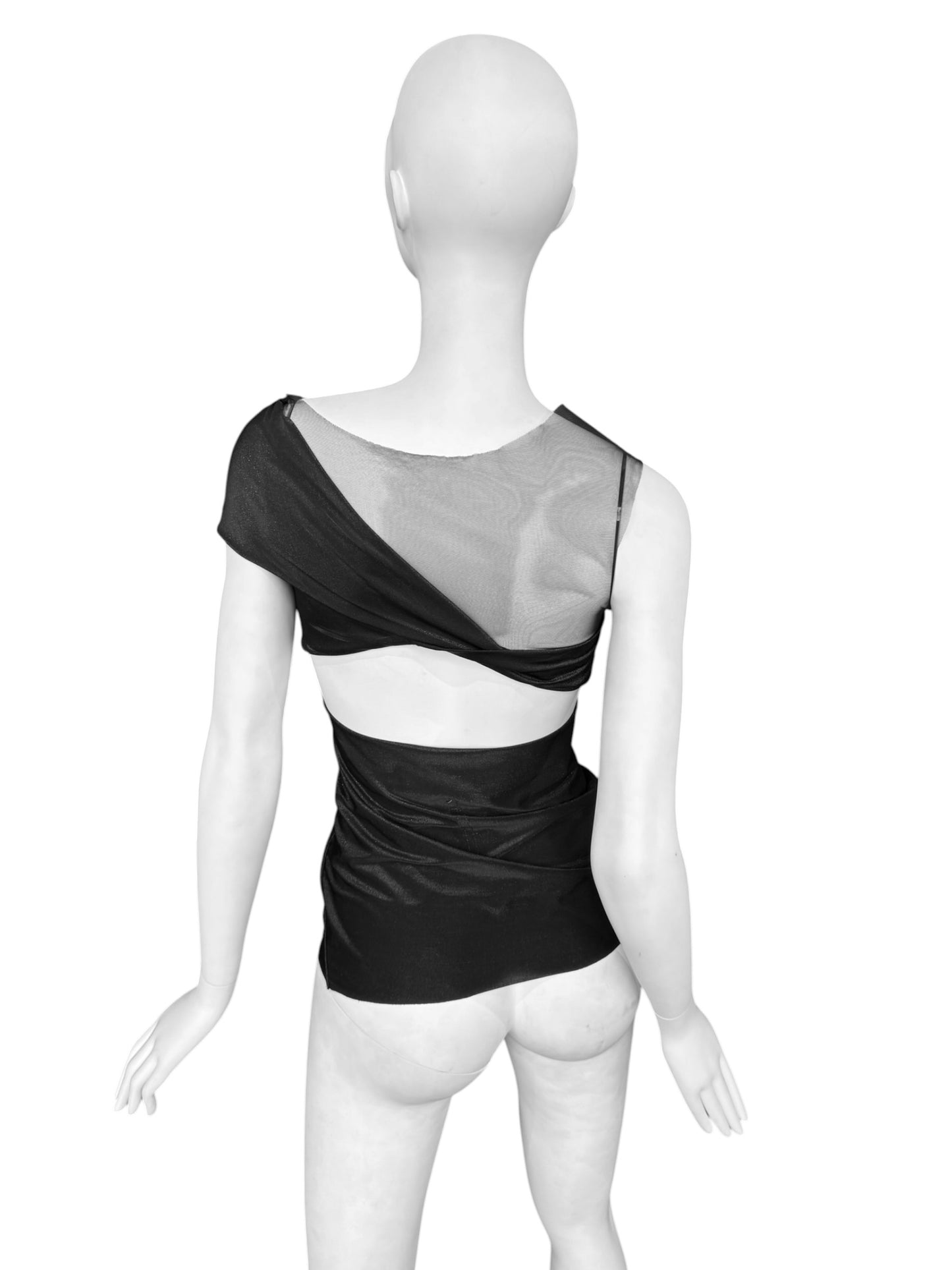 RICK OWENS LILIES 2020s BLACK CUT OUT ASYMMETRICAL TANK TOP