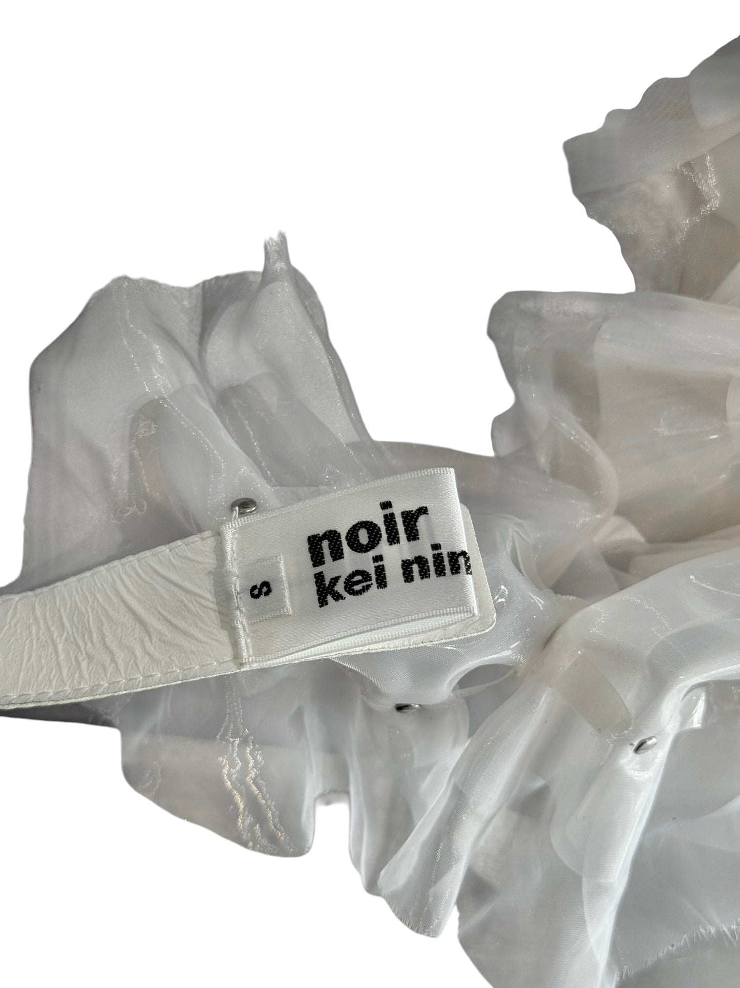 NOIR KEI NINOMIYA FW2020 WHITE RUFFLES HARNESS