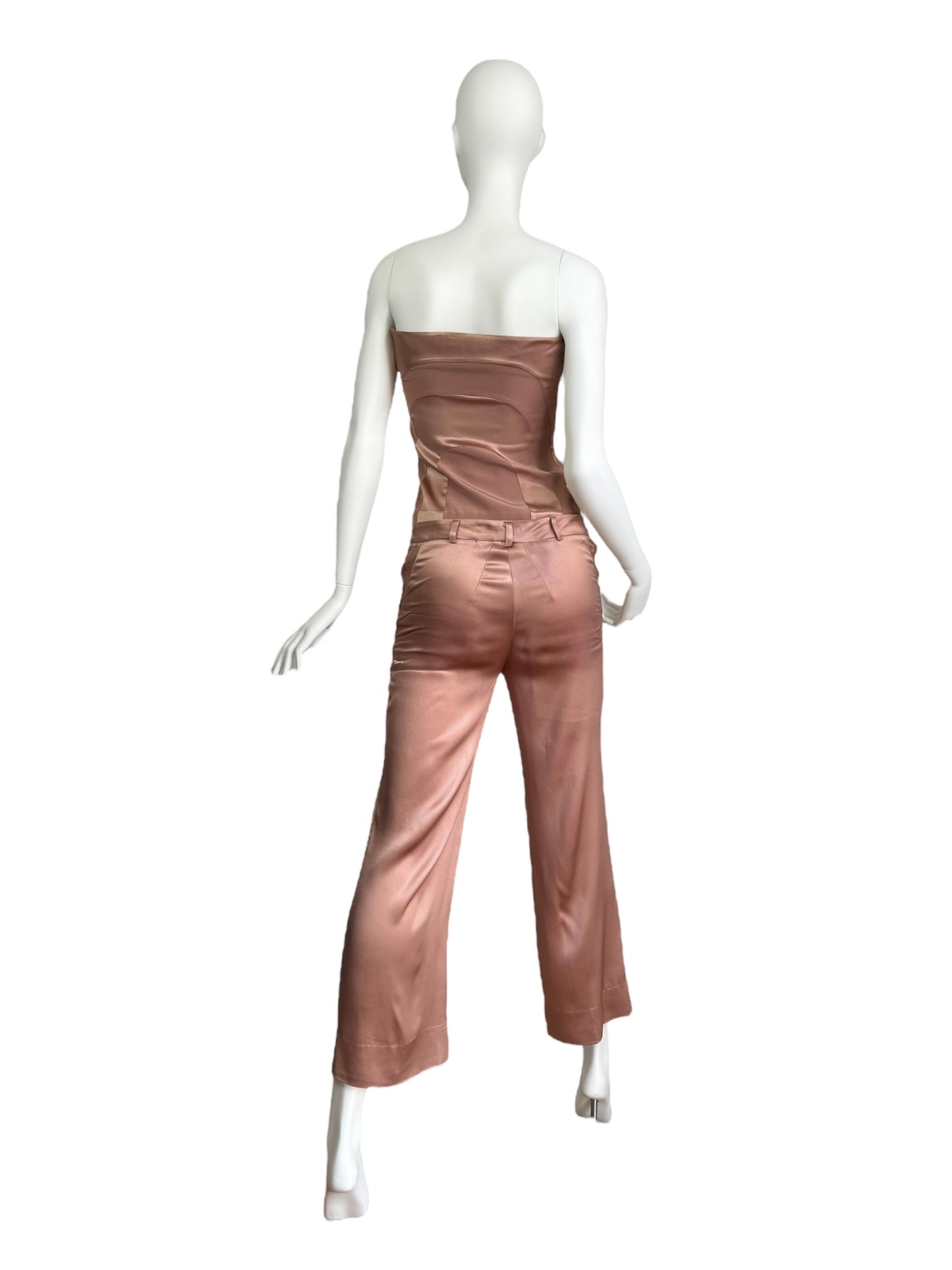 FAYÇAL AMOR SS2003 ROSE GOLD BUSTIER TOP