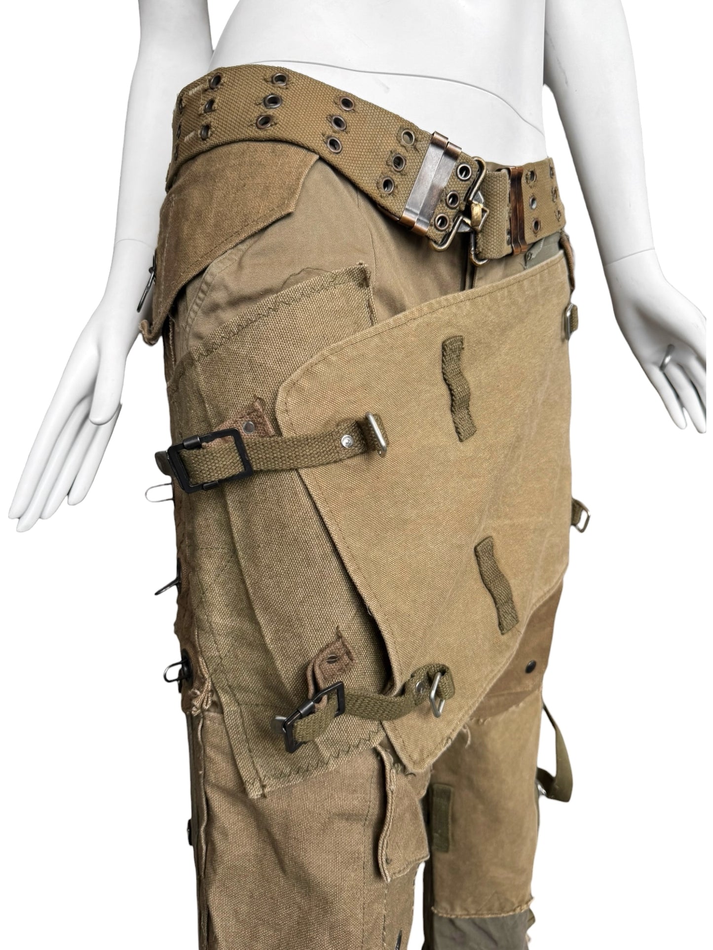 DOLCE & GABBANA FW2003 KHAKI MILITARY RECONSTRUCTED PANTS