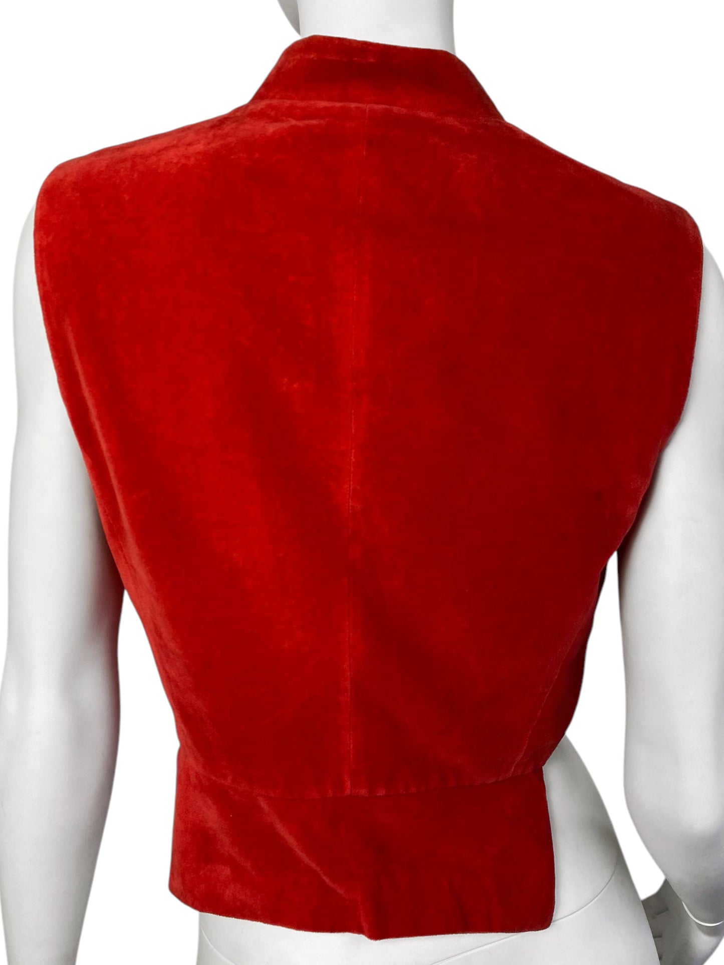 COMME DES GARÇONS FW1988 RED VELVET DOUBLE BREASTED WAISTCOAT