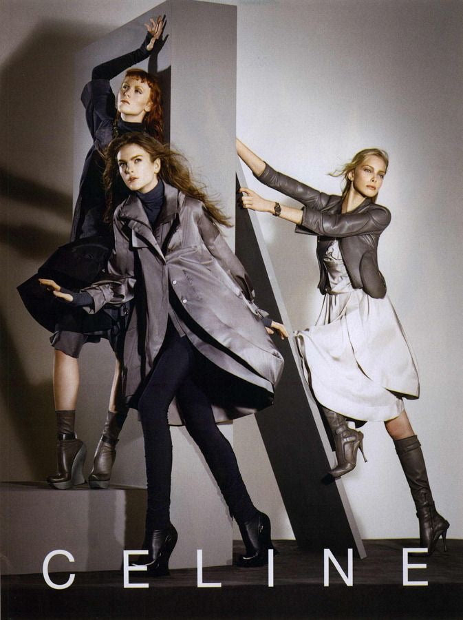 CELINE FW2008 BY IVANA OMAZIC GREY LEATHER MOTO KNEE-HIGH BOOTS