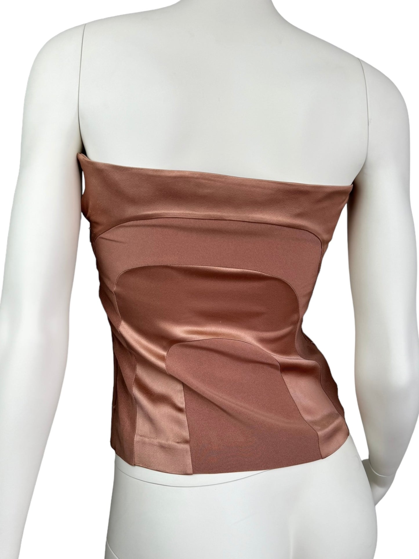 FAYÇAL AMOR SS2003 ROSE GOLD BUSTIER TOP