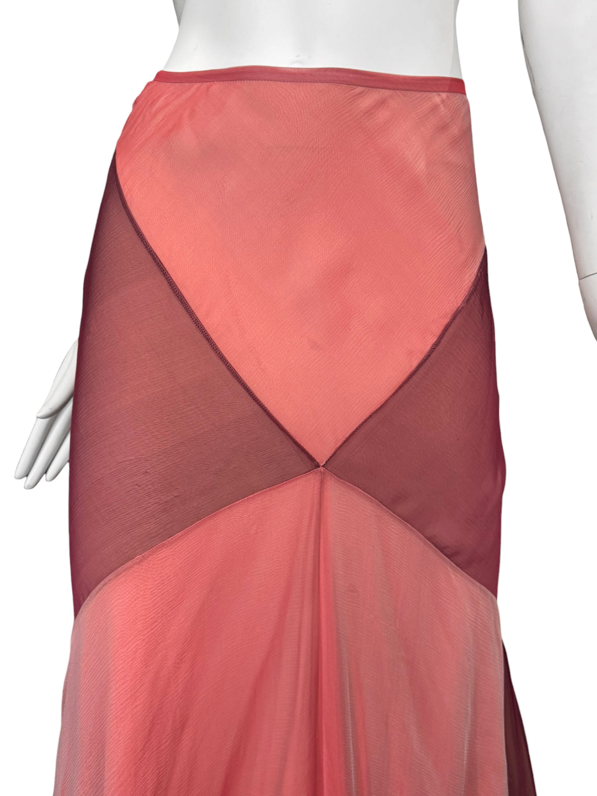 PLEIN SUD SUN 1990s PINK SILK MAXI SKIRT