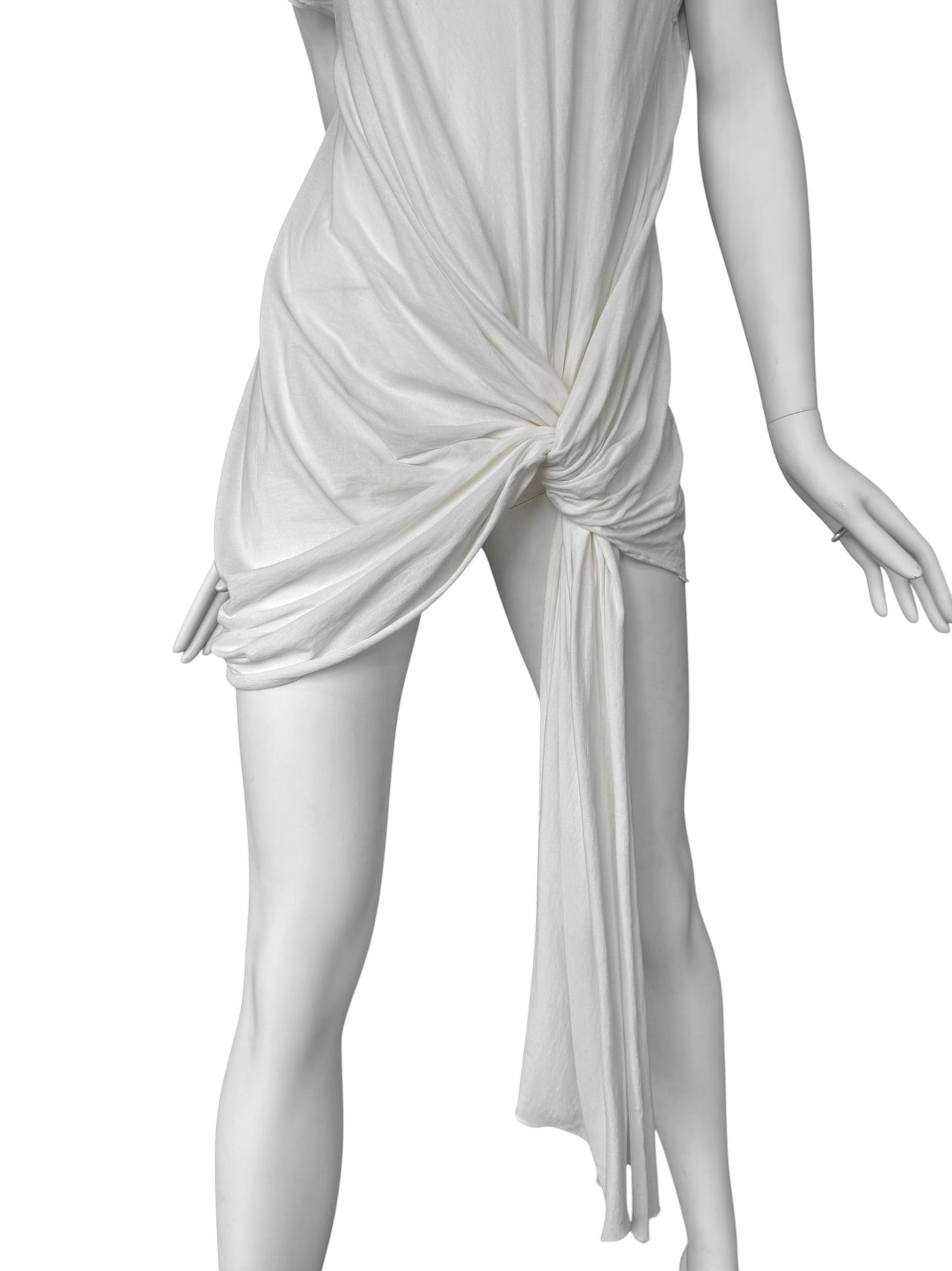 MARC LE BIHAN 2020s WHITE DRAPED HOODED TOP