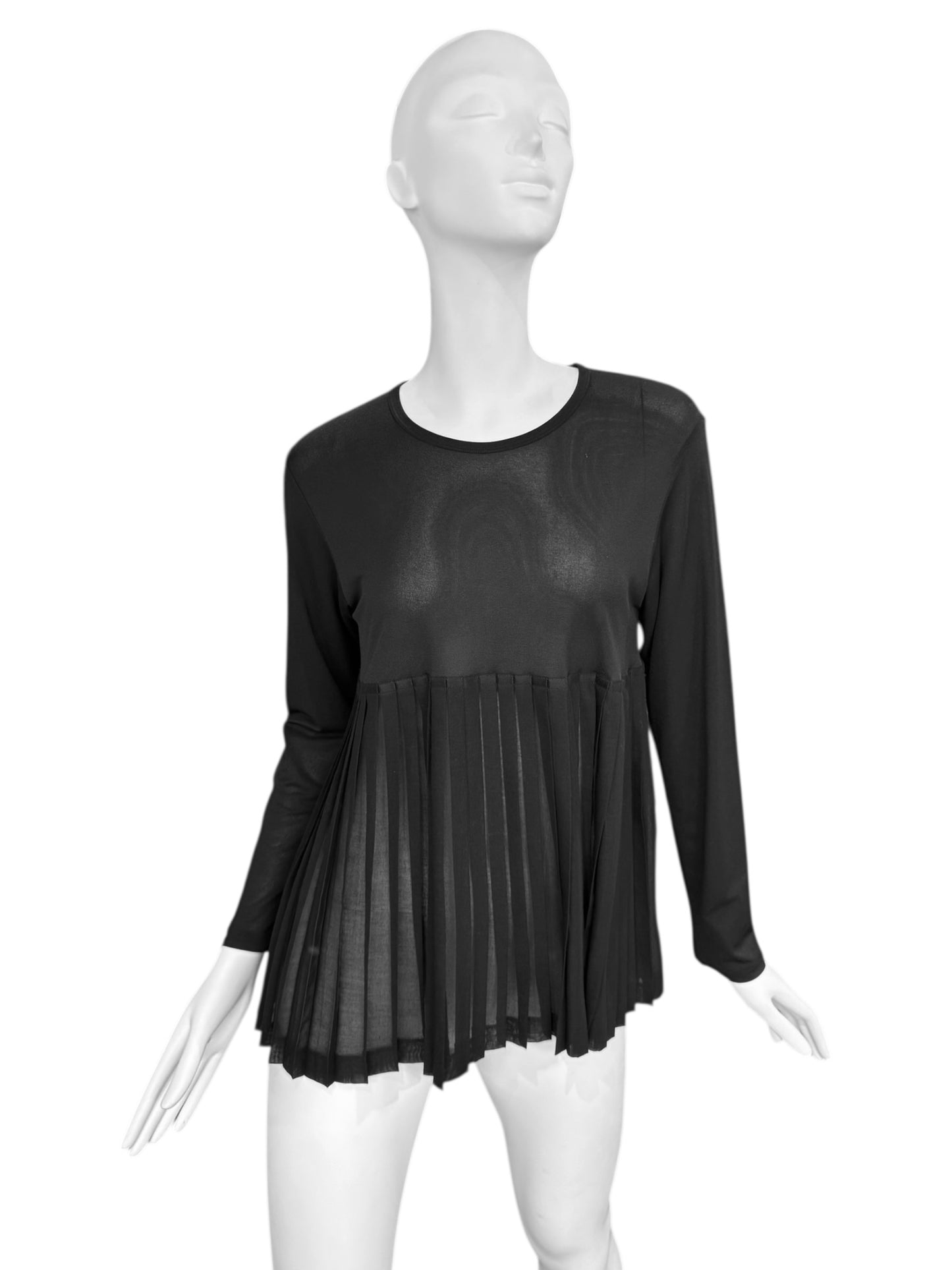 Y’S YOHJI YAMAMOTO 2000s BLACK PLEATED TOP