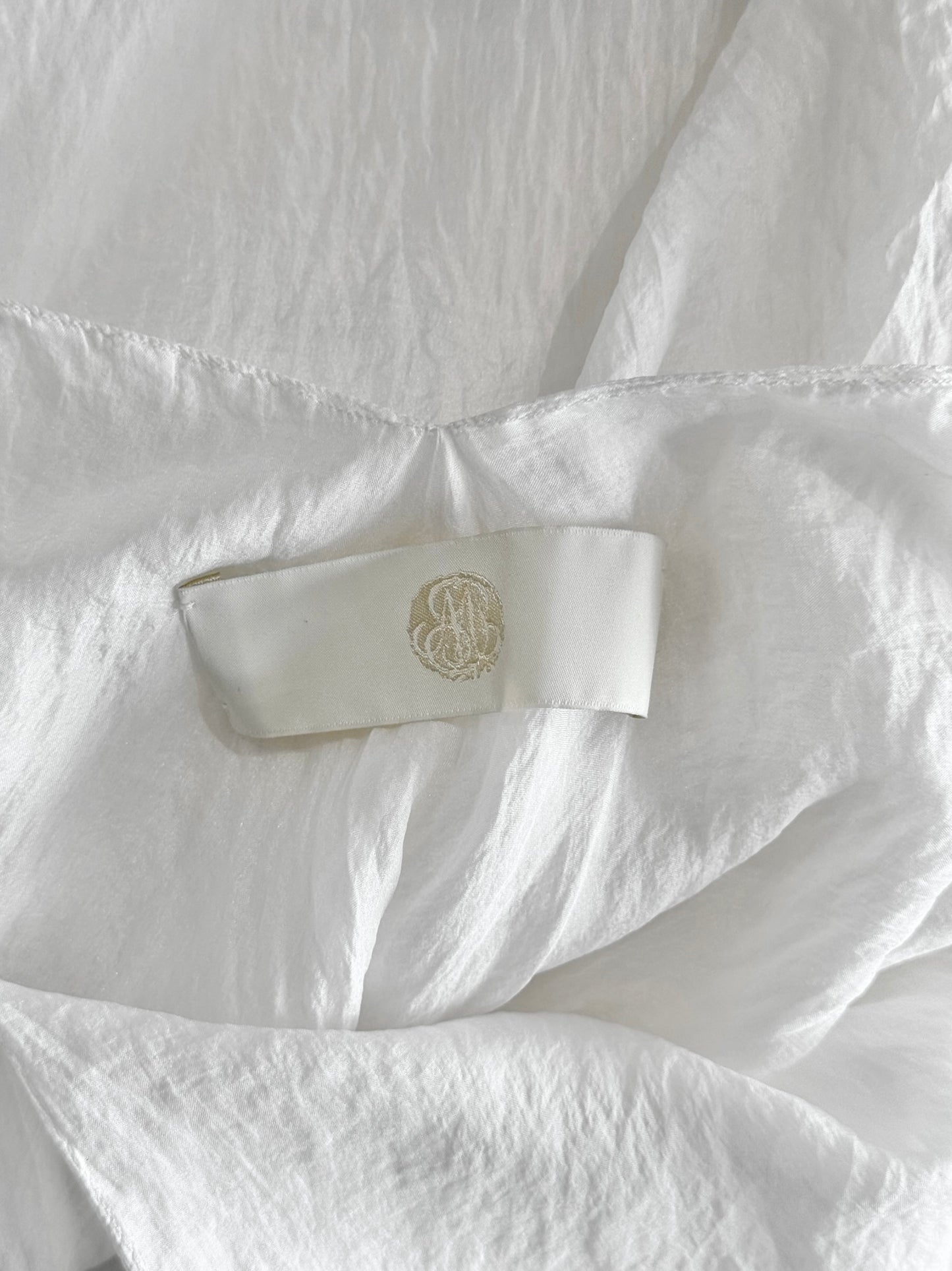 MARC LE BIHAN 2020s WHITE SILK ASYMMETRICAL TOP