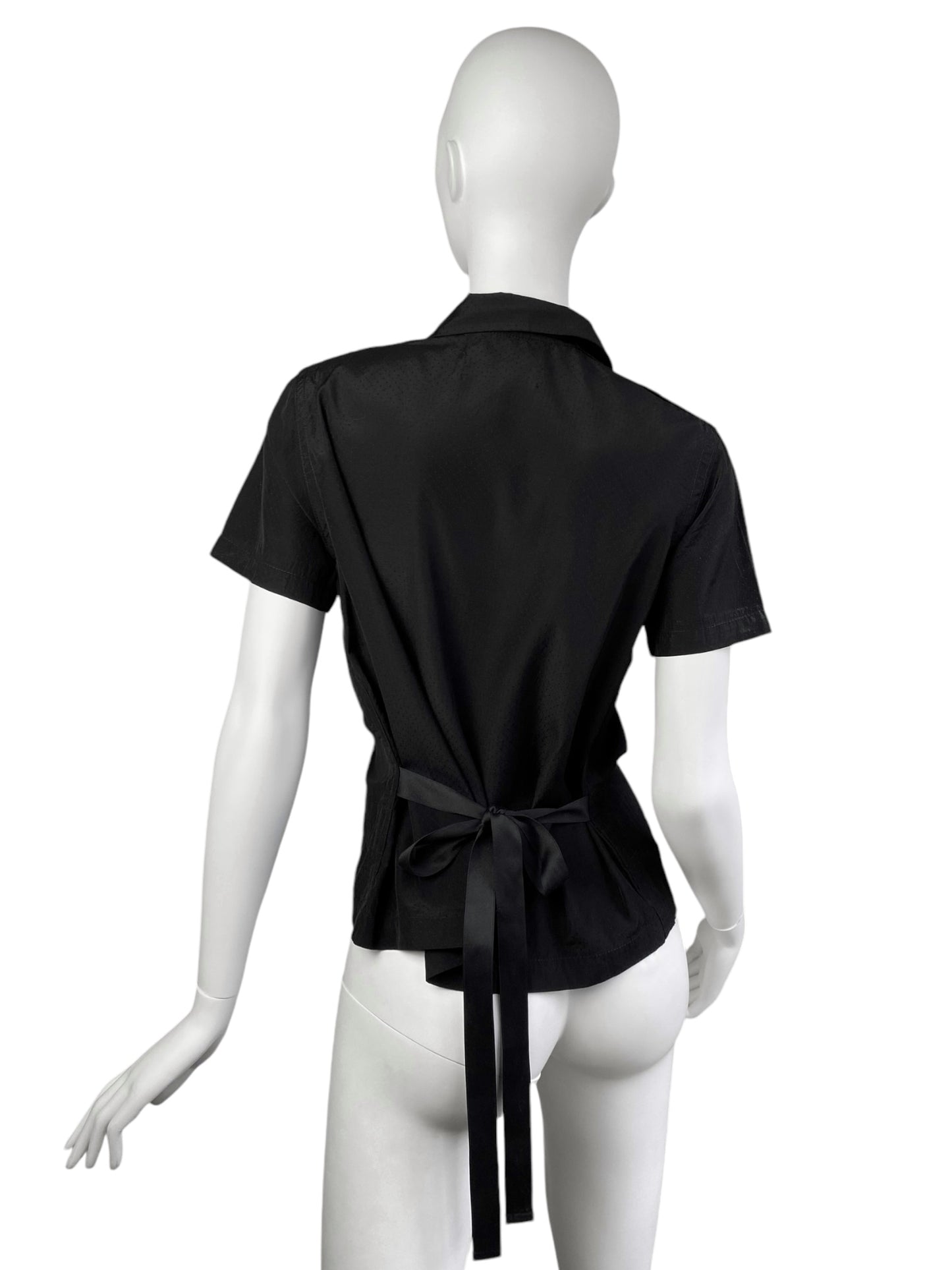 COMME DES GARÇONS SS2002 BLACK BACK TIED UP SHIRT