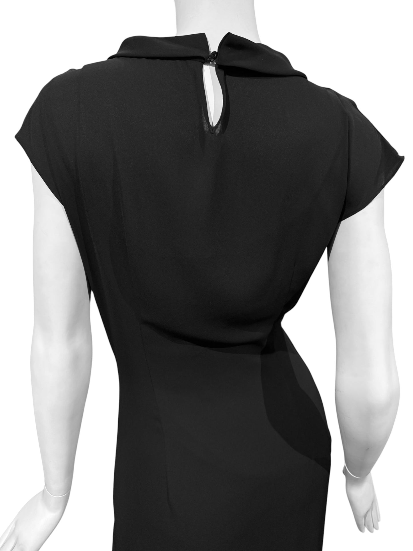 MAISON MARGIELA 2010s BY JOHN GALLIANO BLACK ASYMMETRICAL PLEATED DRESS