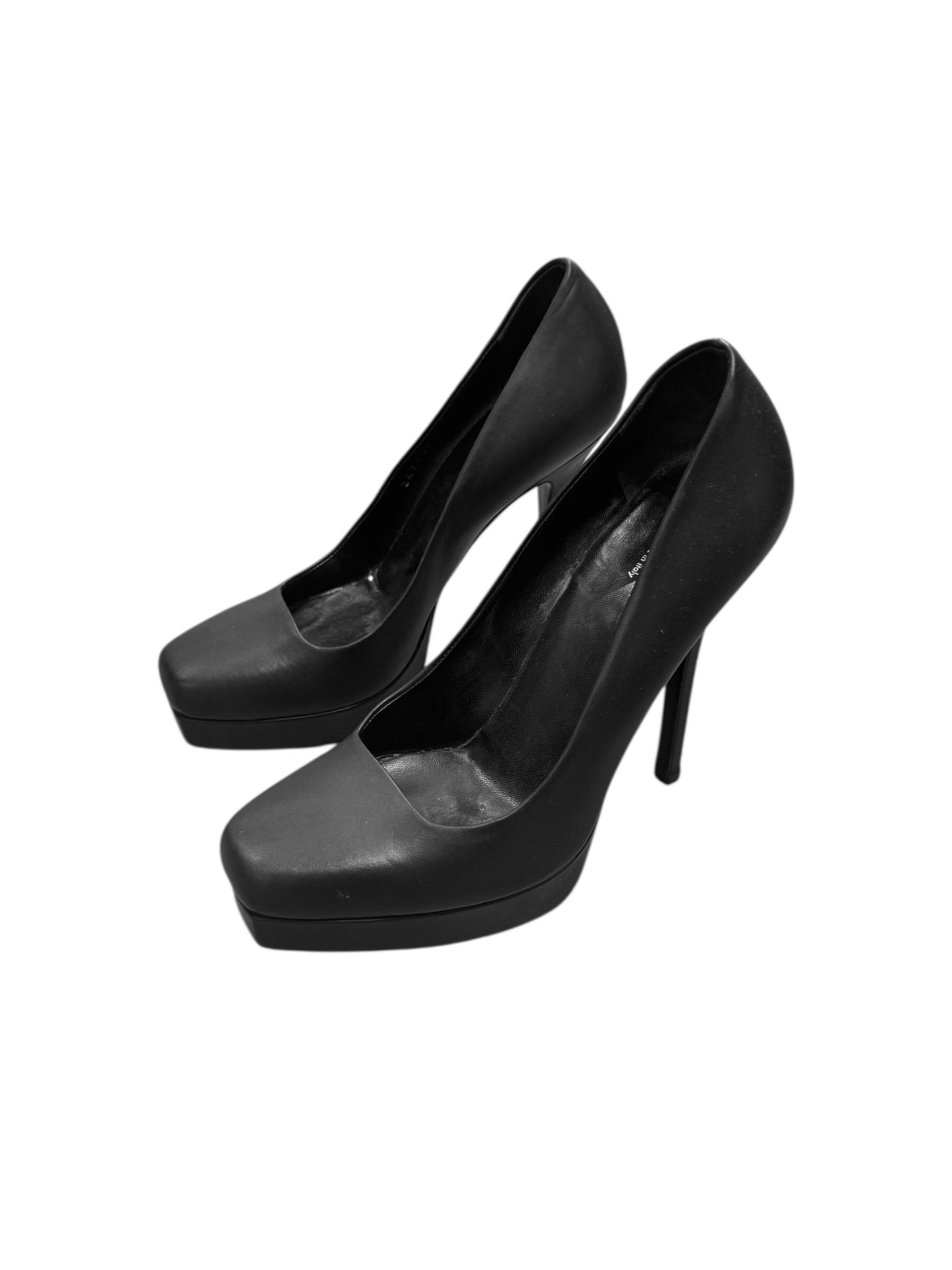 GUCCI FW2007 BY FRIDA GIANNINI BLACK LEATHER PLATFORM STILETTO HEELS