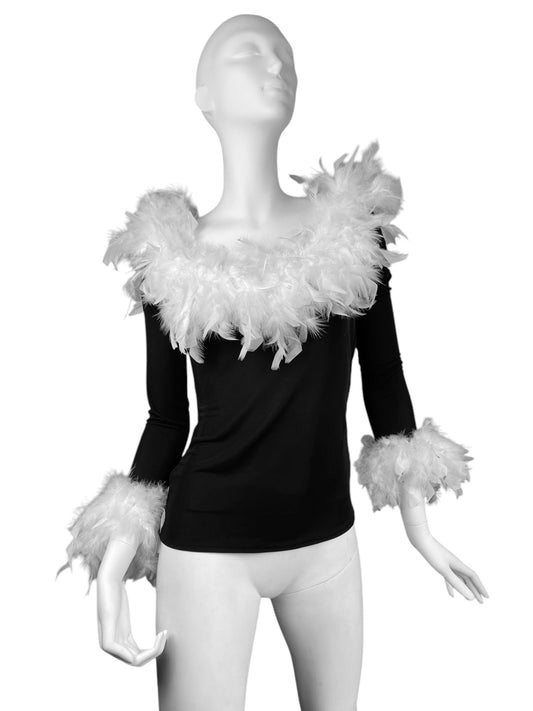 JEFF GALLANO 2000s WHITE FEATHERS BLACK TOP