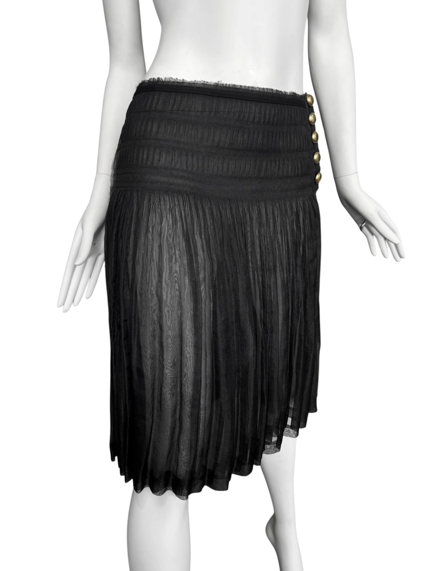 TAO COMME DES GARÇONS SS2009 BLACK SHEER MIDI SKIRT