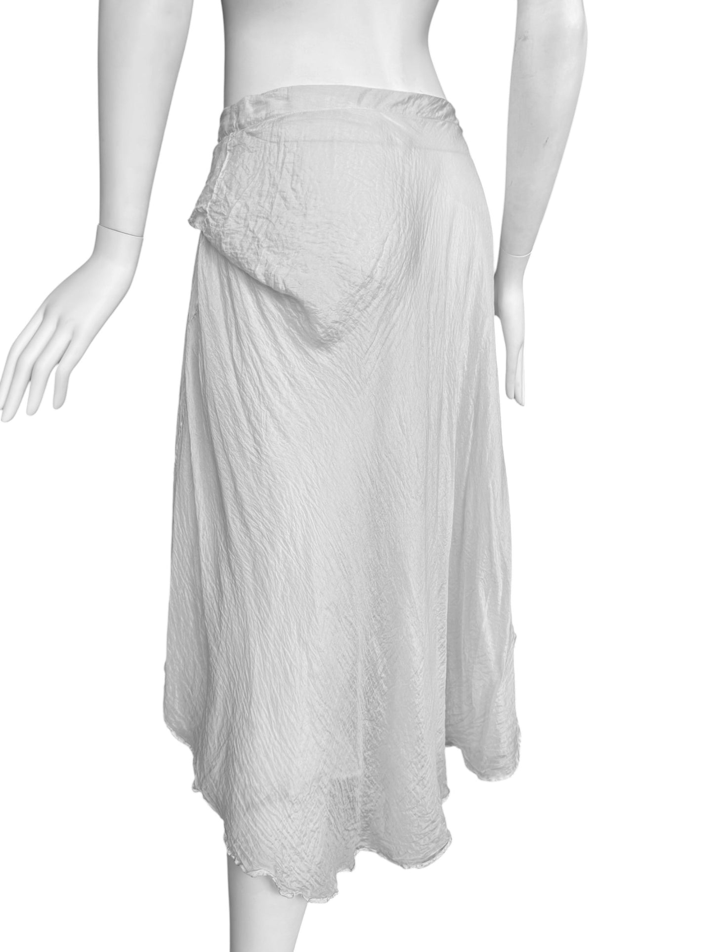 MARC LE BIHAN 2020s WHITE SILK MIDI SKIRT