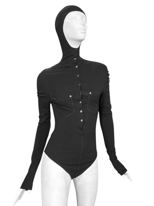 PLEIN SUD FW1990 BLACK HOODED BODY