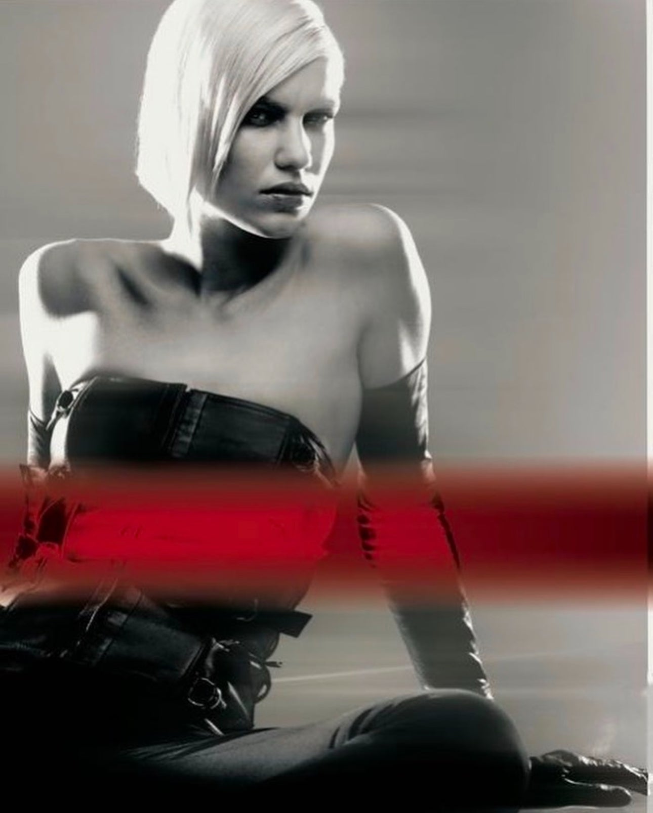 PLEIN SUD FW2001 BROWN LEATHER BONDAGE CORSET