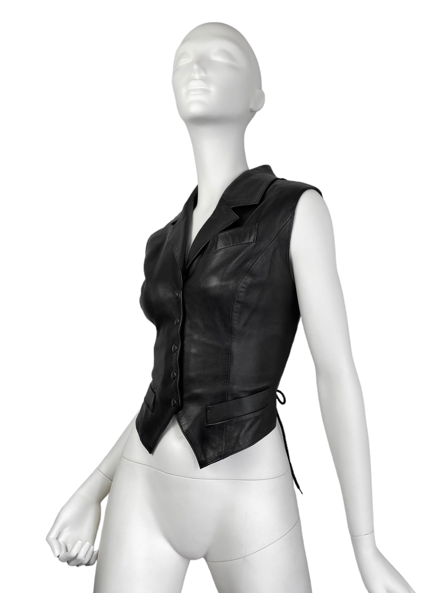 PLEIN SUD SS1992 BLACK LEATHER LACE-UP VEST – Numero13Vintage