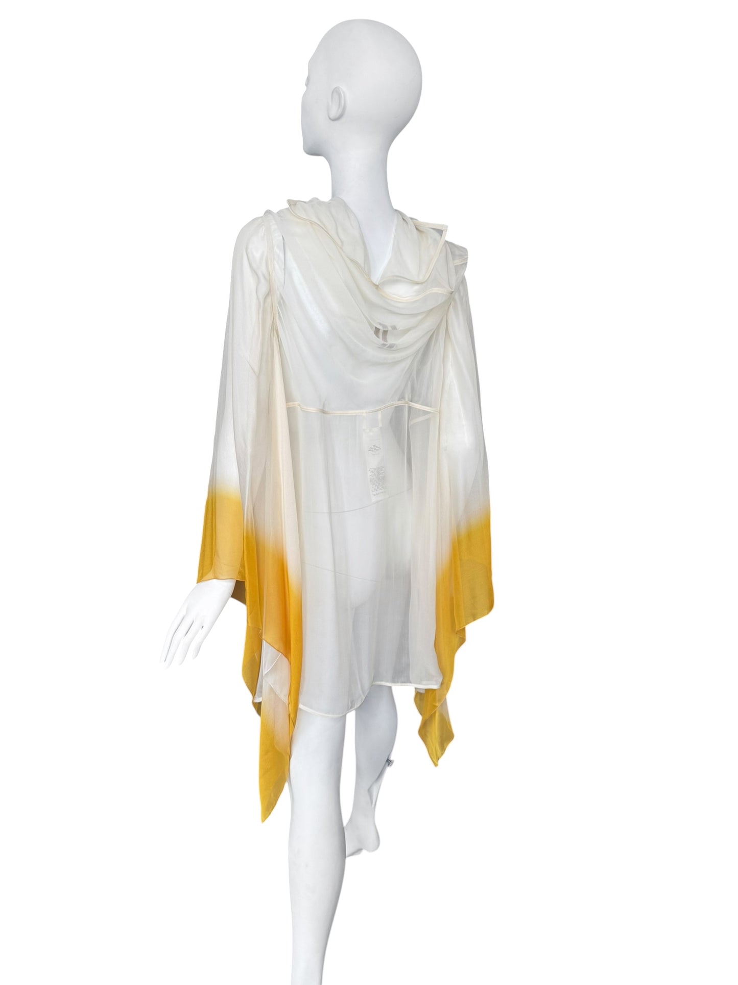 RICK OWENS SS2022 ‘FOGACHINE’ WHITE & YELLOW SILK TOP