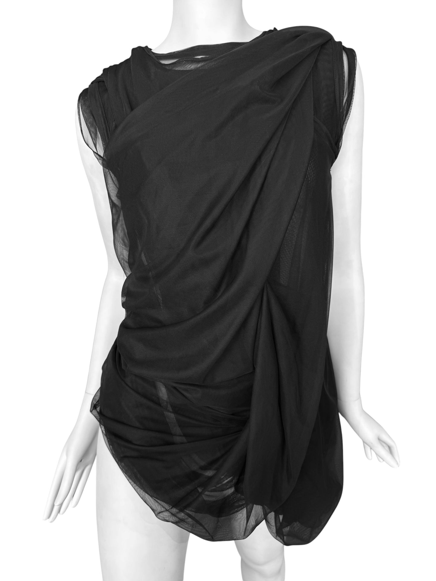 JUNYA WATANABE 2020s BLACK LAYERED DRAPED TANK TOP