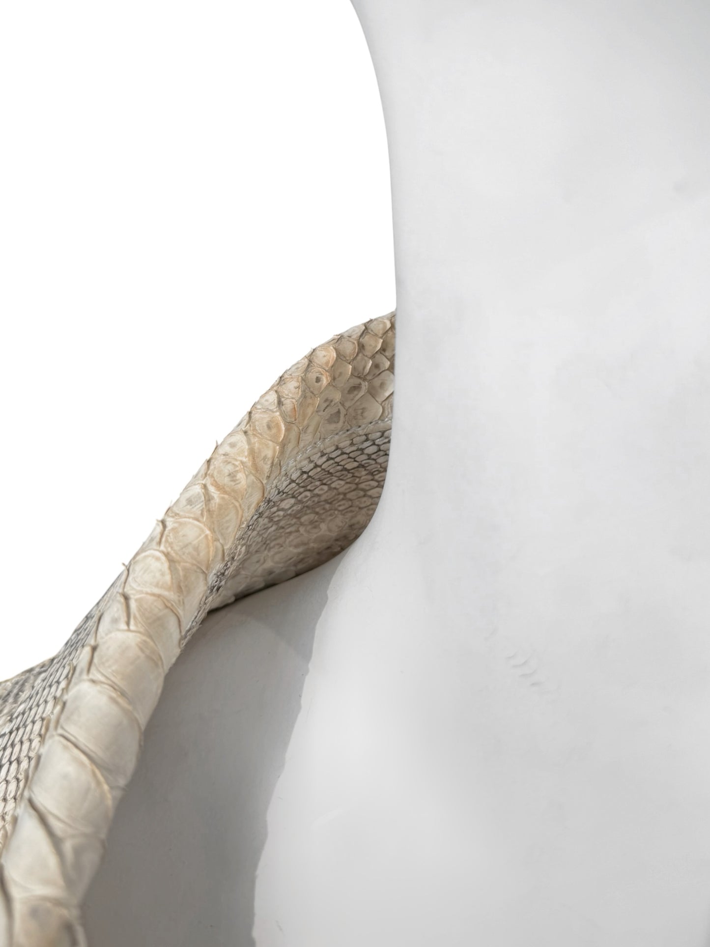 JITROIS 2000s CREAM PYTHON LEATHER JACKET