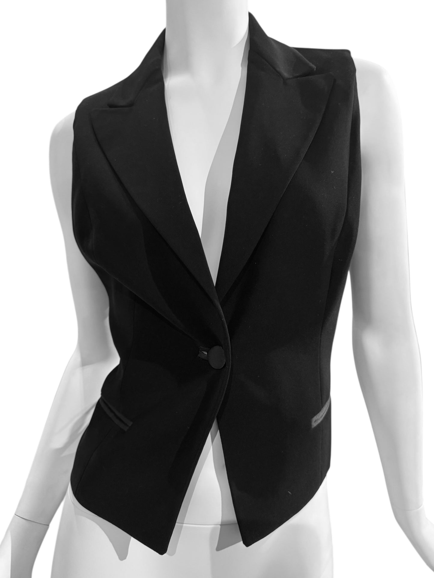 EXTÈ 1990s BLACK BACKLESS WAISTCOAT