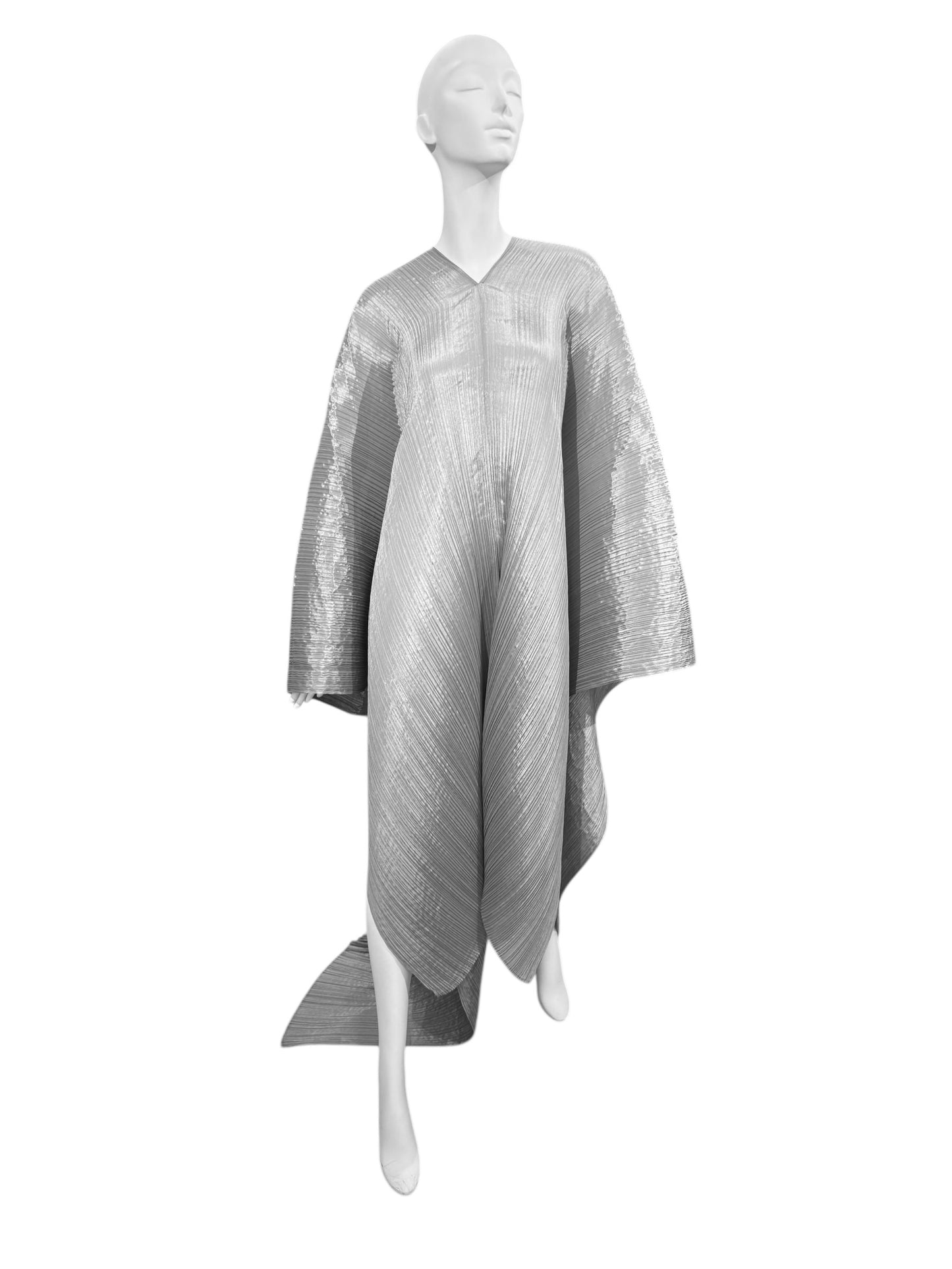 PLEATS PLEASE FW2010 BY DAI FUJIWRA SILVER MADAME-T STOLE DRESS