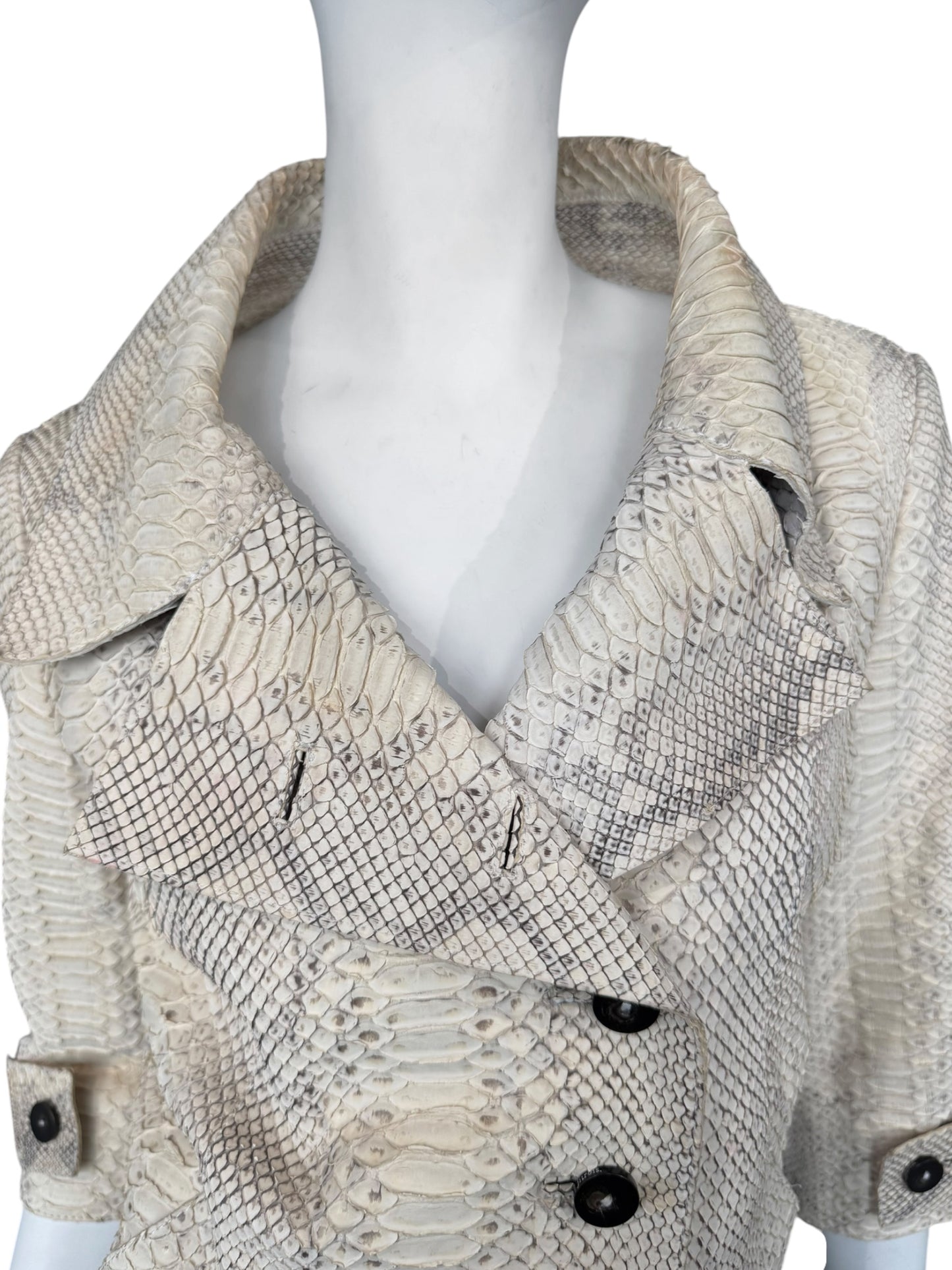 JITROIS 2000s CREAM PYTHON LEATHER JACKET