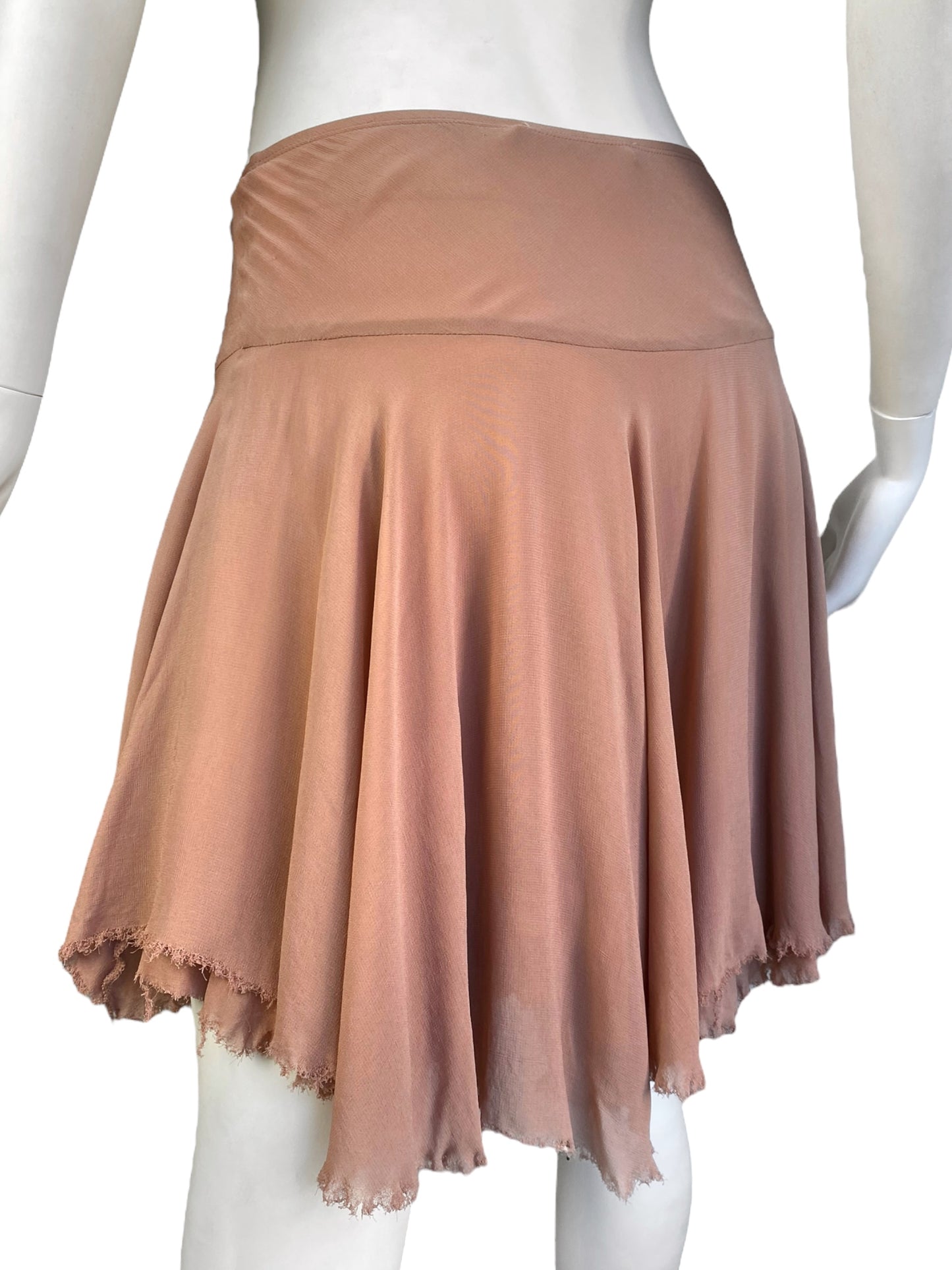 PLEIN SUD 2000s PINKY NUDE SKATER MINI SKIRT