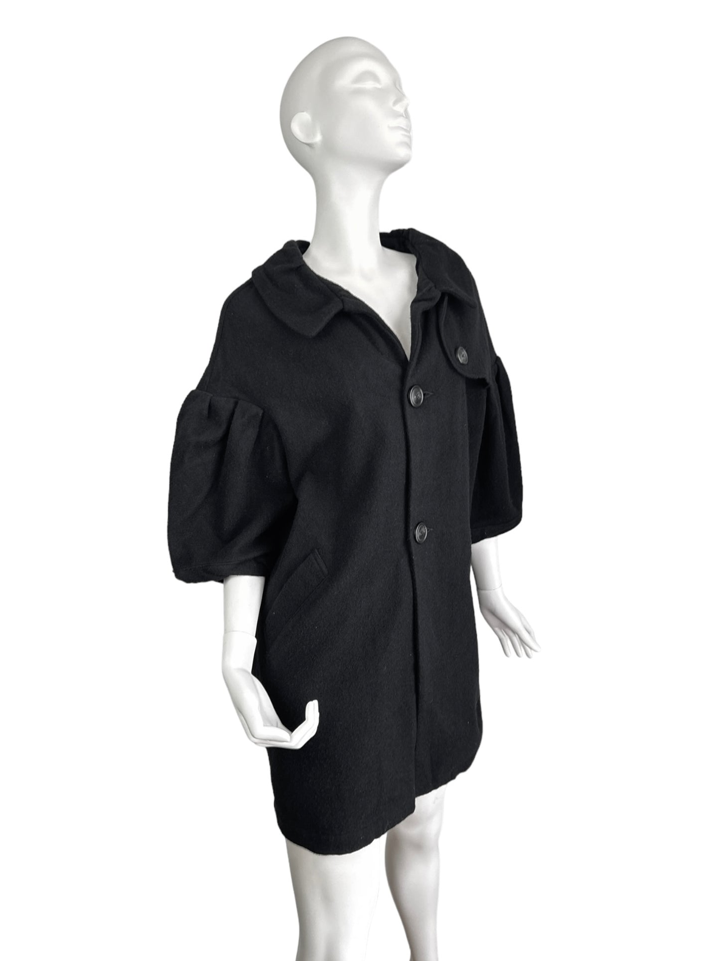 KAPITAL 2010s BLACK WOOL BALLOON COAT/DRESS