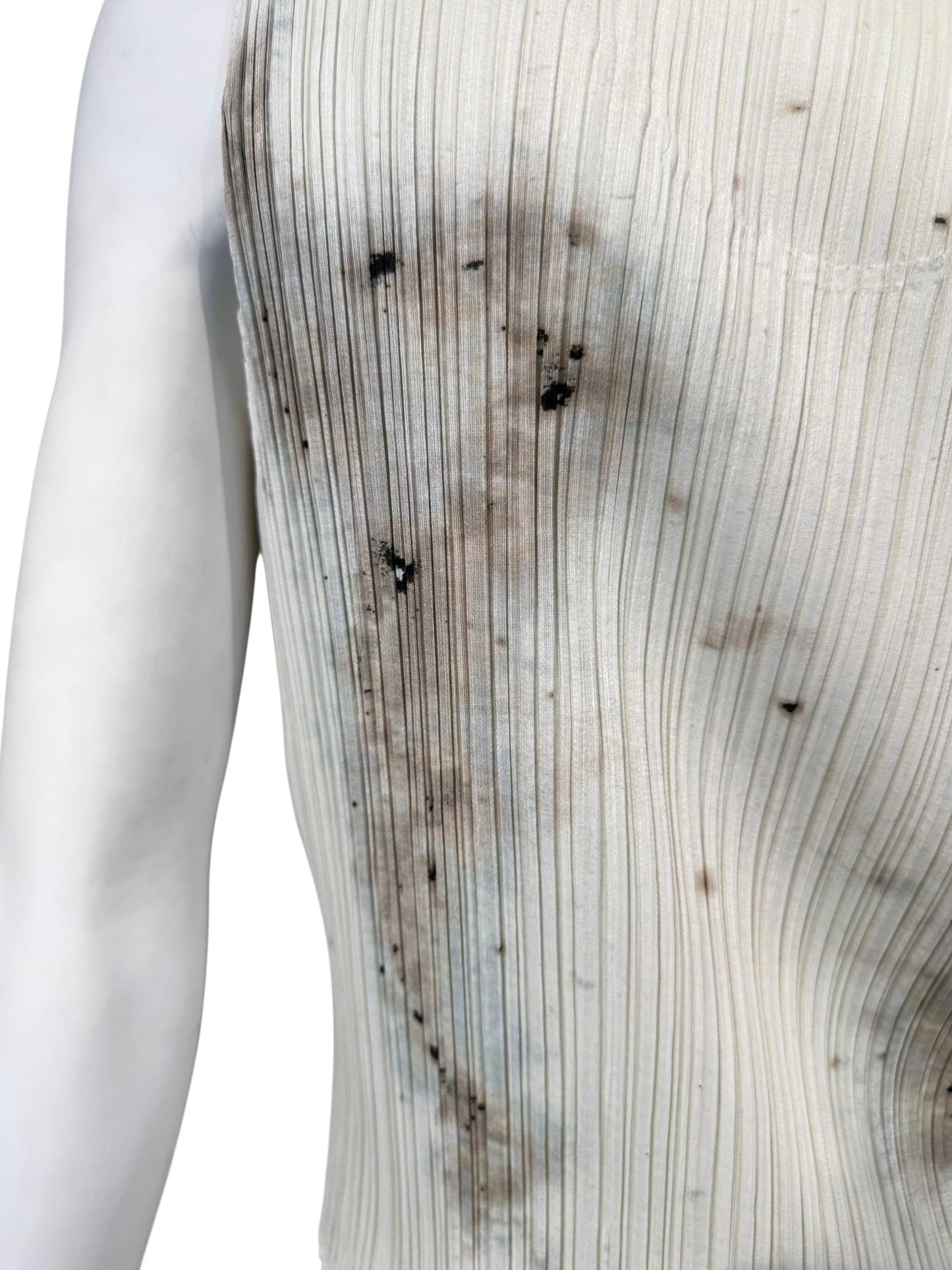 PLEATS PLEASE ISSEY MIYAKE 1998 X CAI GUO-QIANG GUNPOWDER PRINT PLEATED 3P. SET (TOP, PANTS & TUNIC)