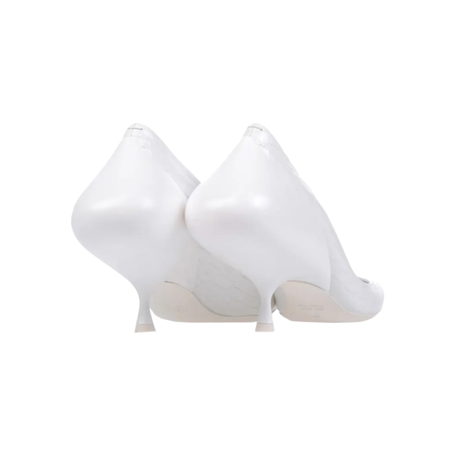 MAISON MARGIELA SS2016 BY GALLIANO WHITE LEATHER HUMPBACKED HEELS