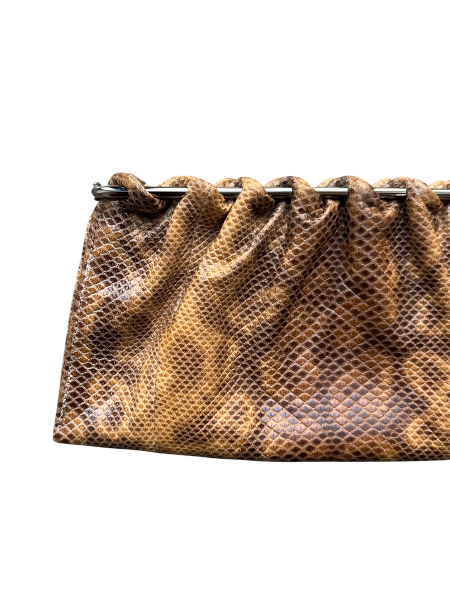GUCCI FW1999 BY TOM FORD BROWN LIZARD LEATHER CLUTCH