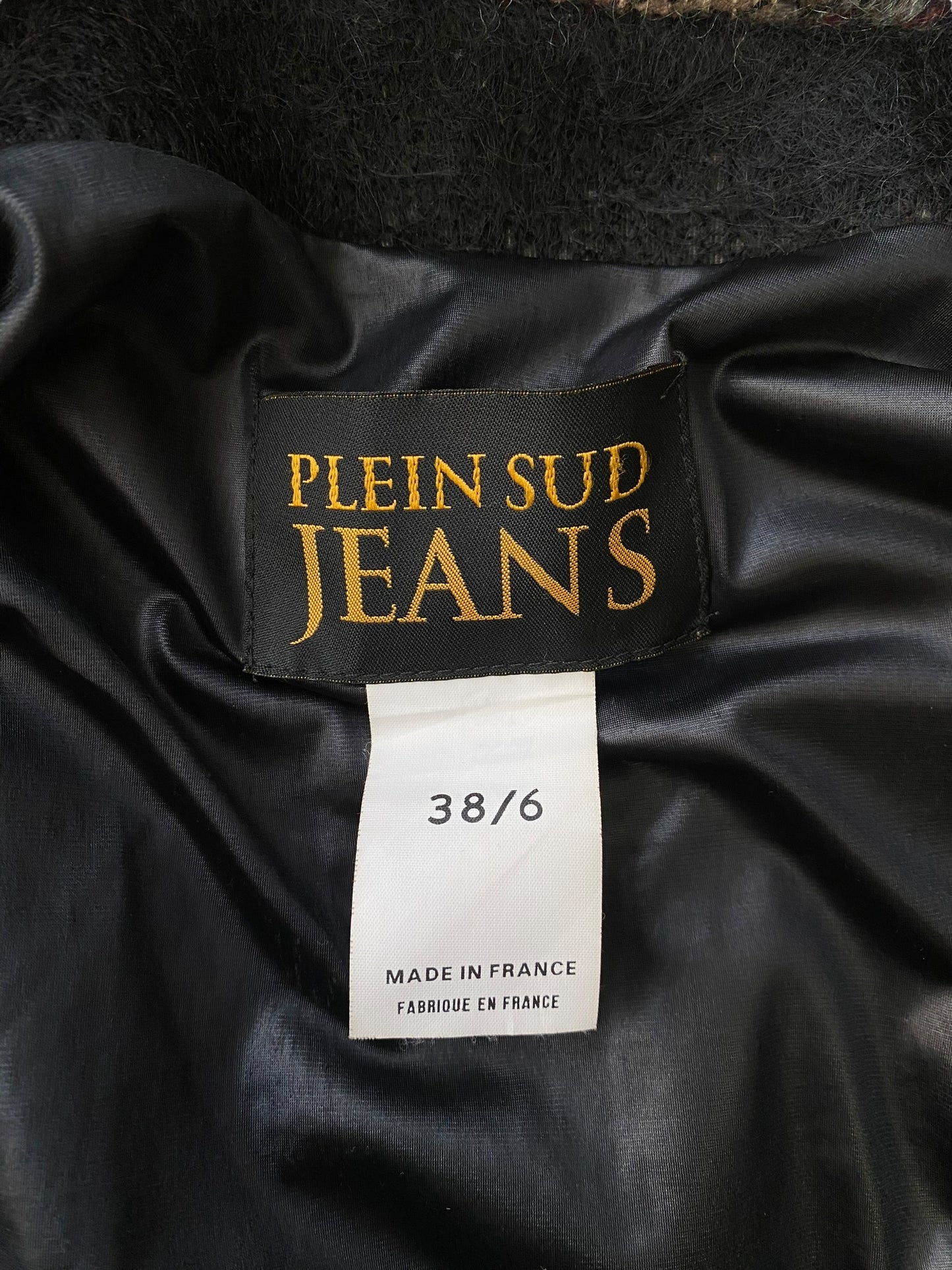 PLEIN SUD JEANS 2000s DISTRESS MOHAIR TARTAN JACKET