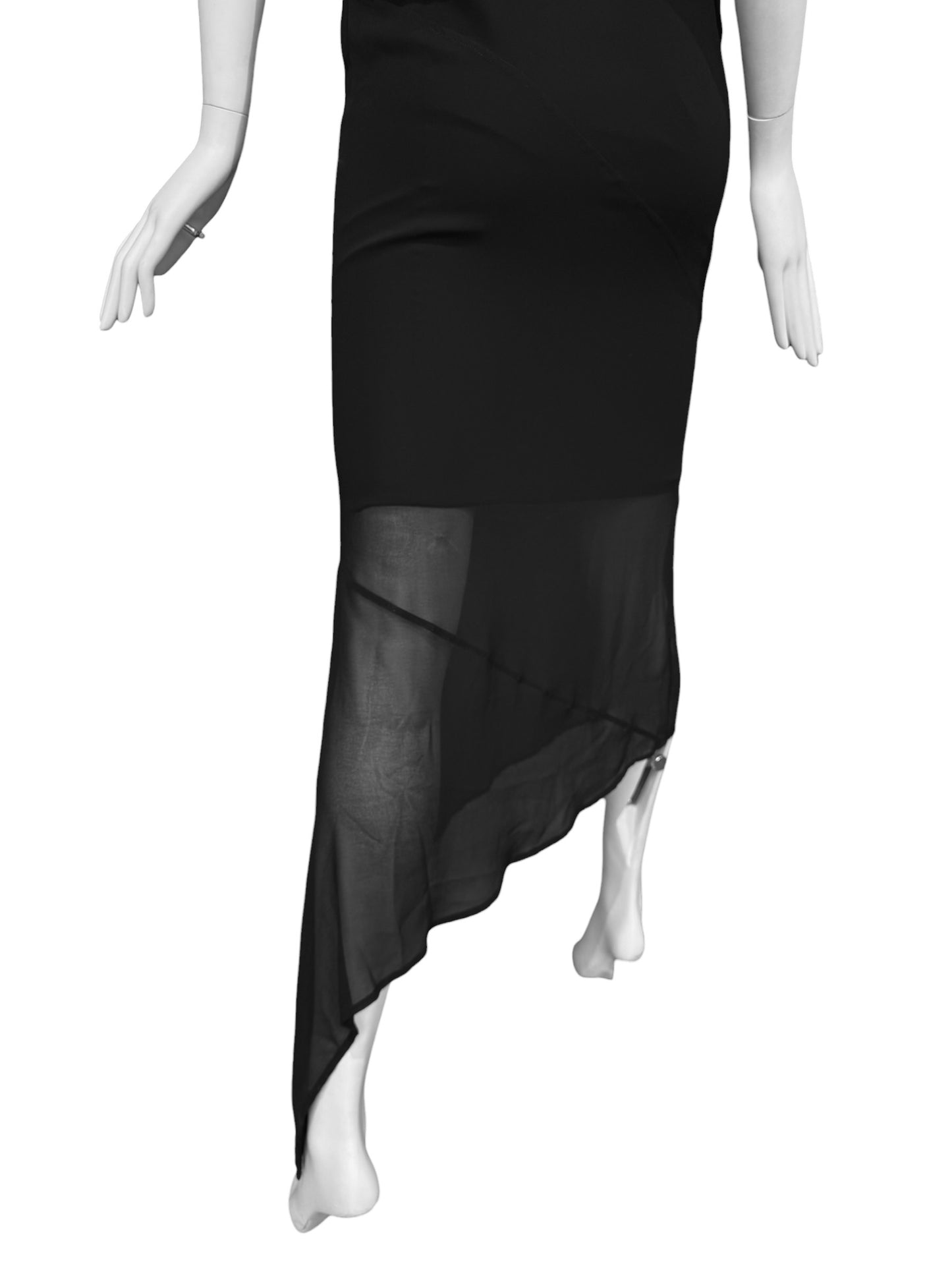 JOHN GALLIANO RESORT 2016 BLACK ASYMMETRICAL MAXI DRESS