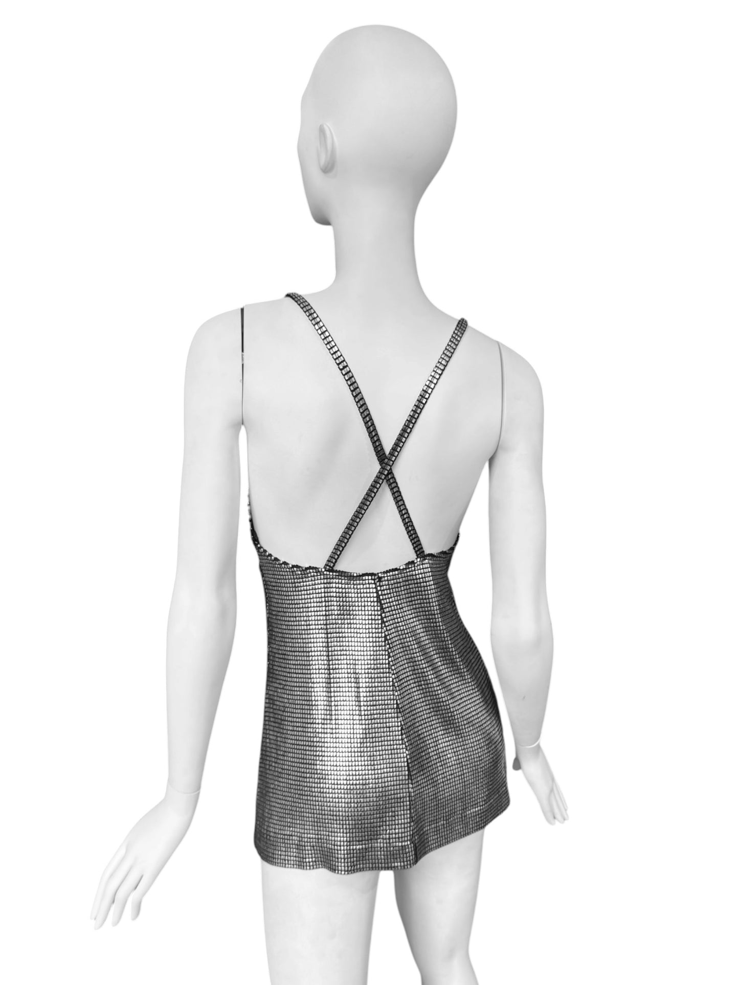 PACO RABANNE 1996 METALLIC MINI DRESS