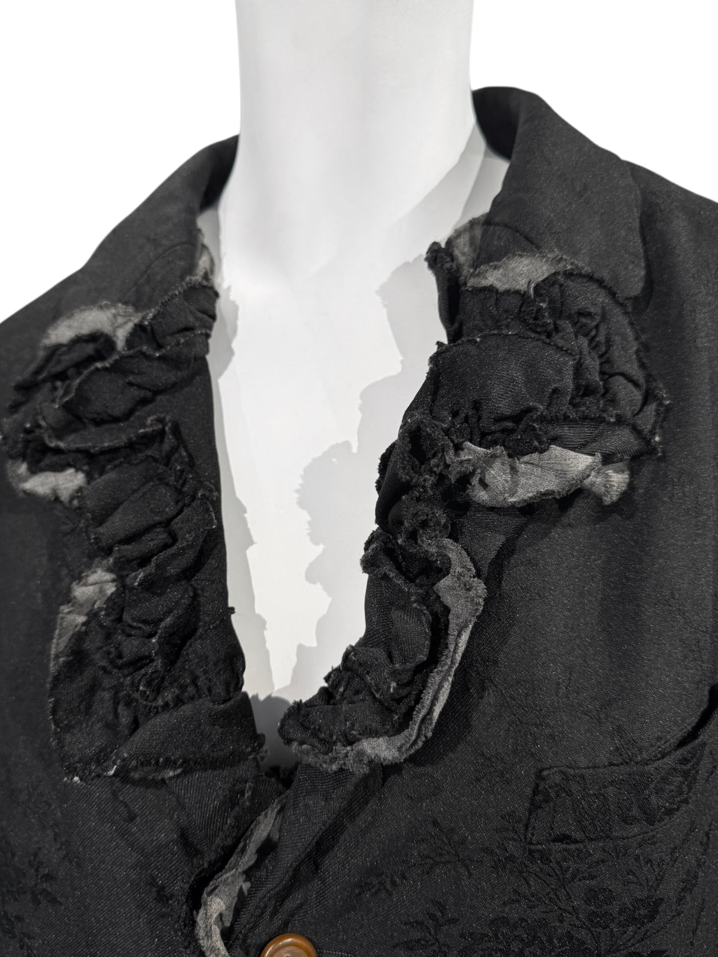 COMME DES GARÇONS 2015 BLACK FLORAL JACQUARD BLAZER