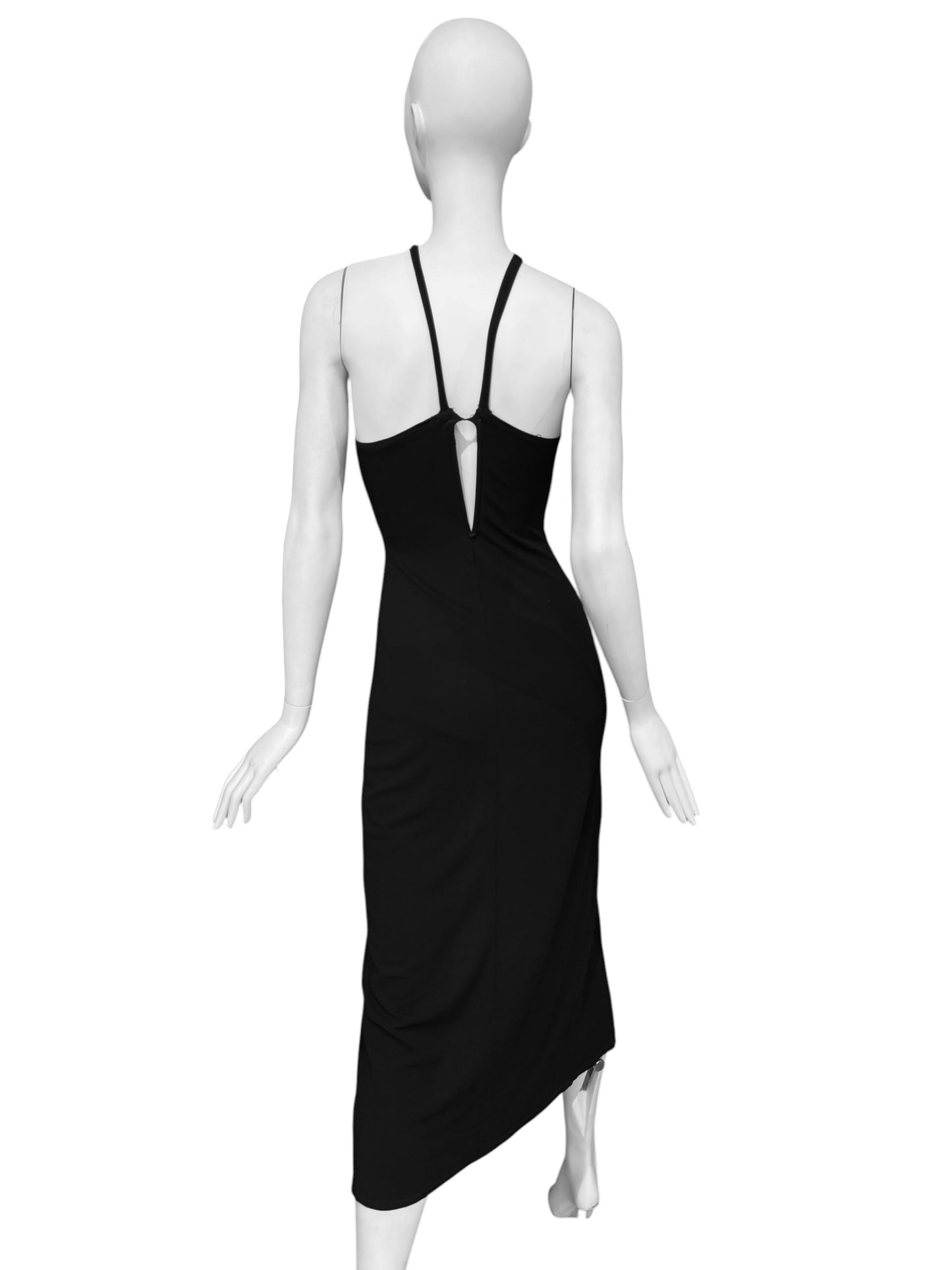 PLEIN SUD SS1992 BLACK SLIT MAXI DRESS