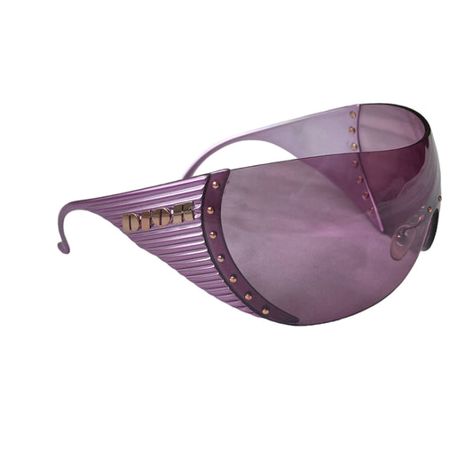 DIOR 2000s BY GALLIANO LILAC BIKE 1 OVERSIZE MASK SUNGLASSES