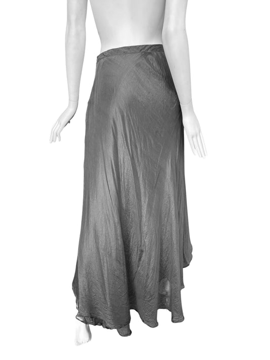 MARC LE BIHAN 2020s GREY SILK MAXI SKIRT