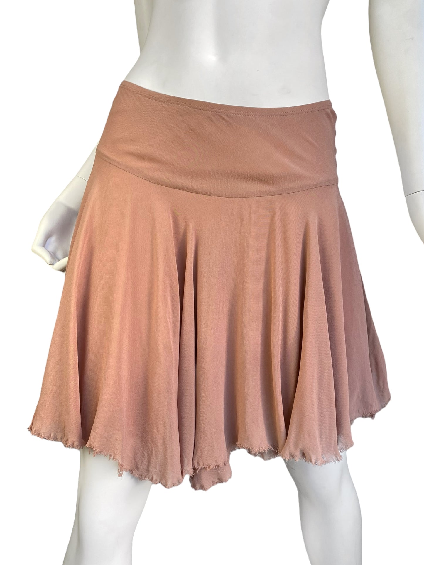 PLEIN SUD 2000s PINKY NUDE SKATER MINI SKIRT