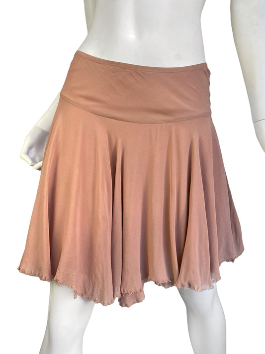 PLEIN SUD 2000s PINKY NUDE SKATER MINI SKIRT