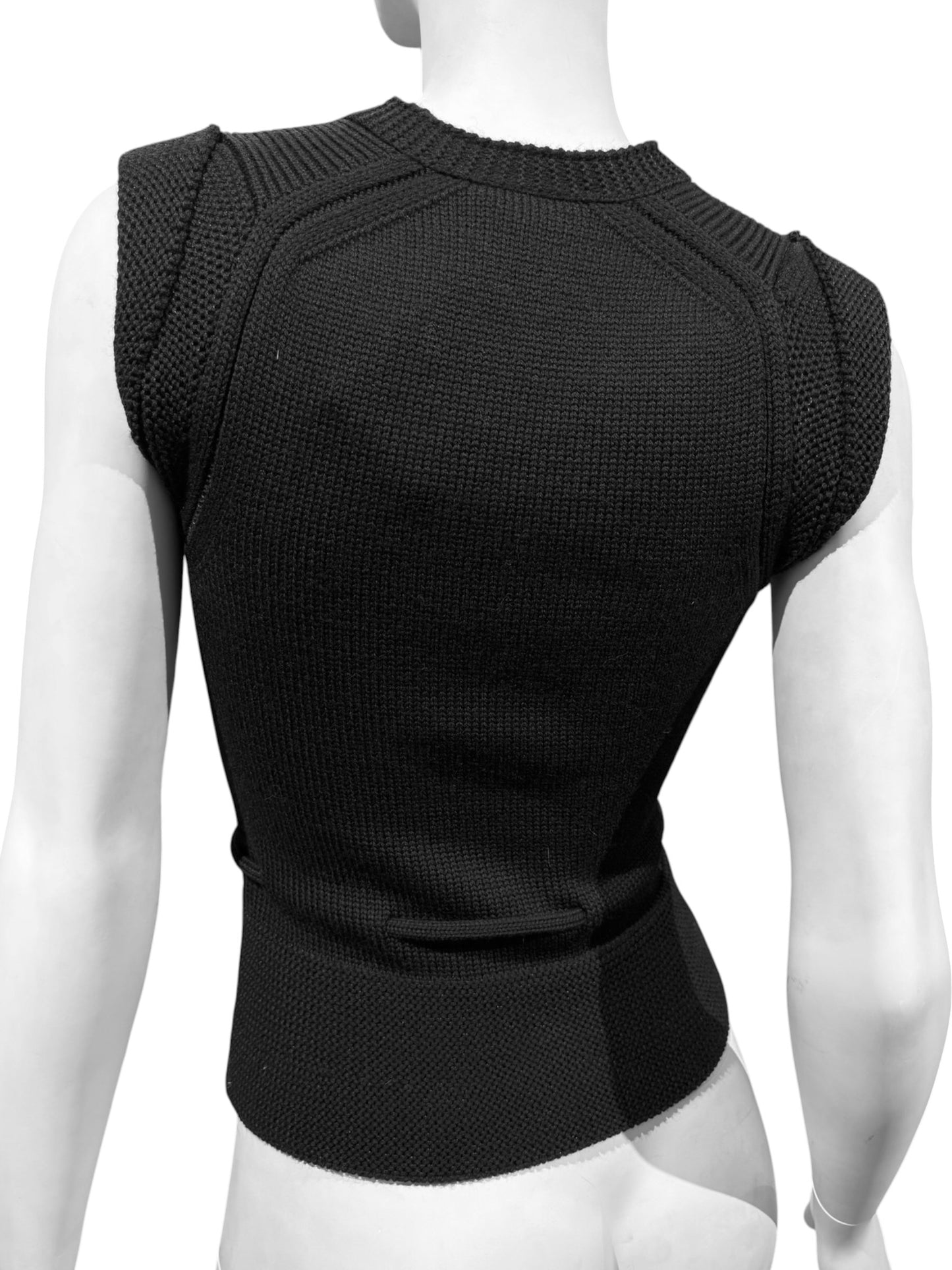 GUCCI FW2007 BY FRIDA GIANNINI BLACK WOOL TANK TOP