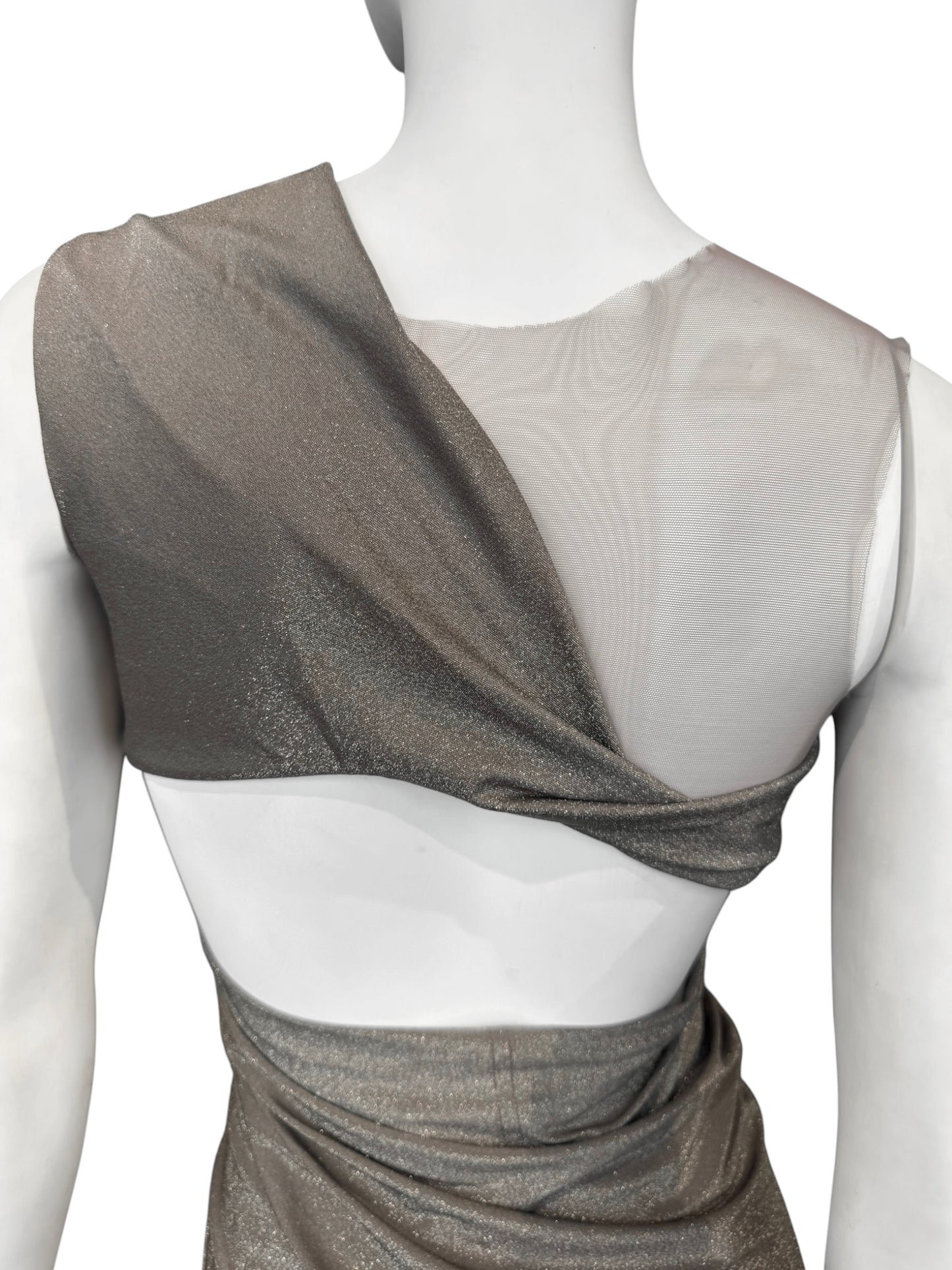 RICK OWENS LILIES 2020s GREY CUT OUT ASYMMETRICAL TANK TOP