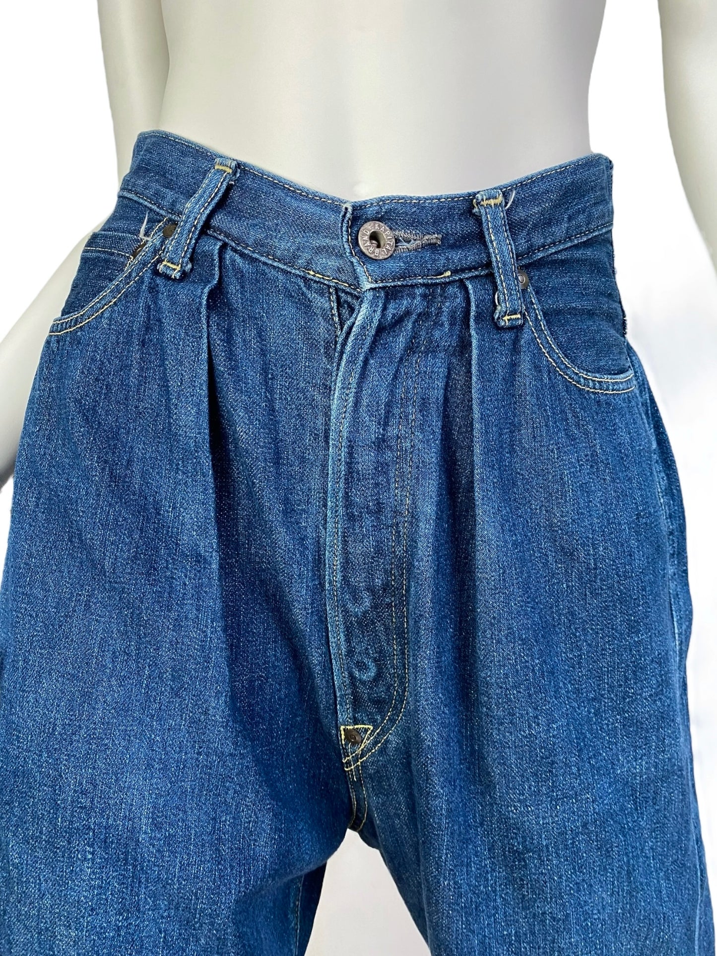 KAPITAL 2010s BLUE DENIM WIDE CAPRI PANTS