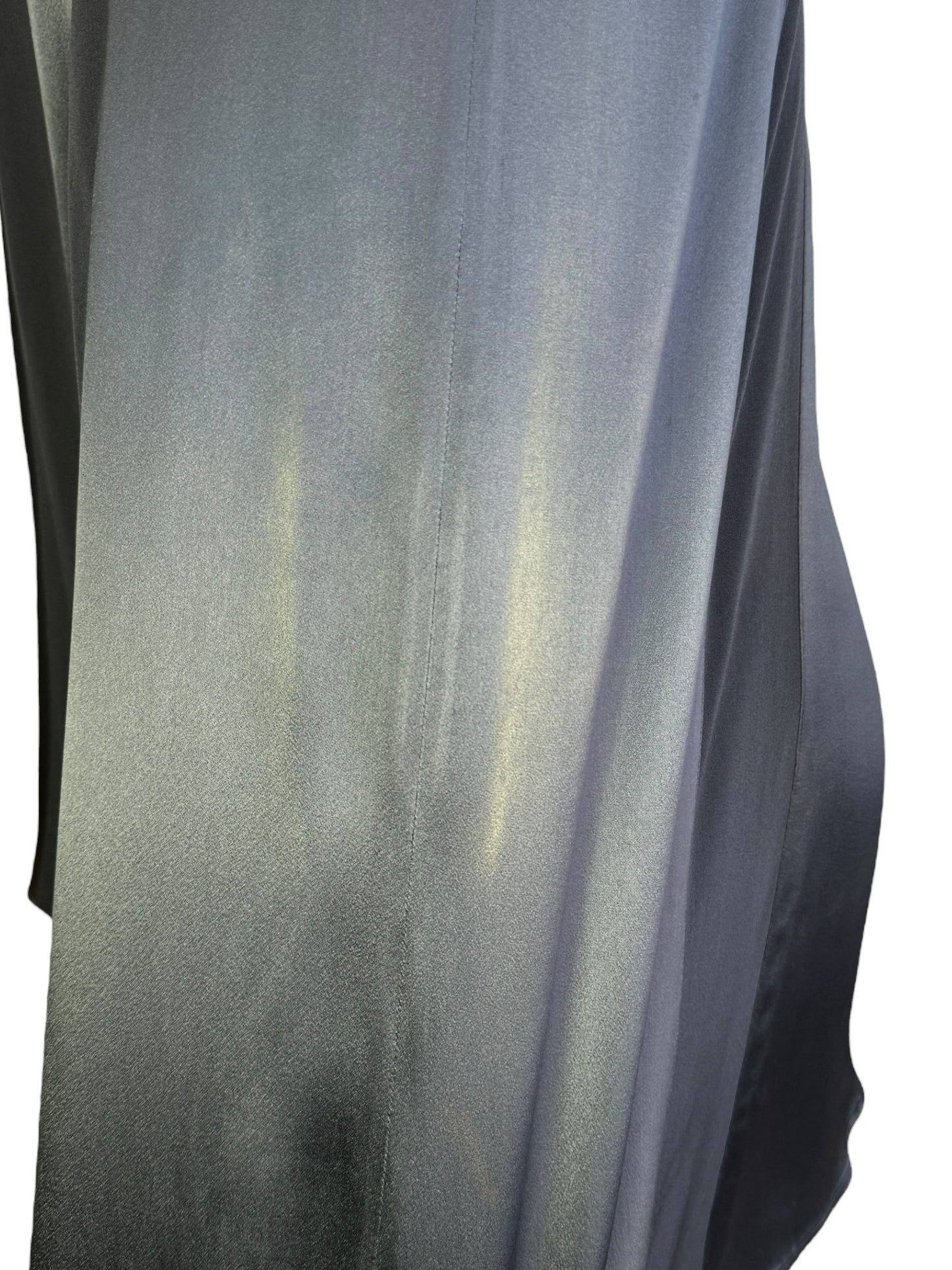 FAYÇAL AMOR SS2003 METALLIC GREY ANATOMICAL HALTERNECK MAXI DRESS