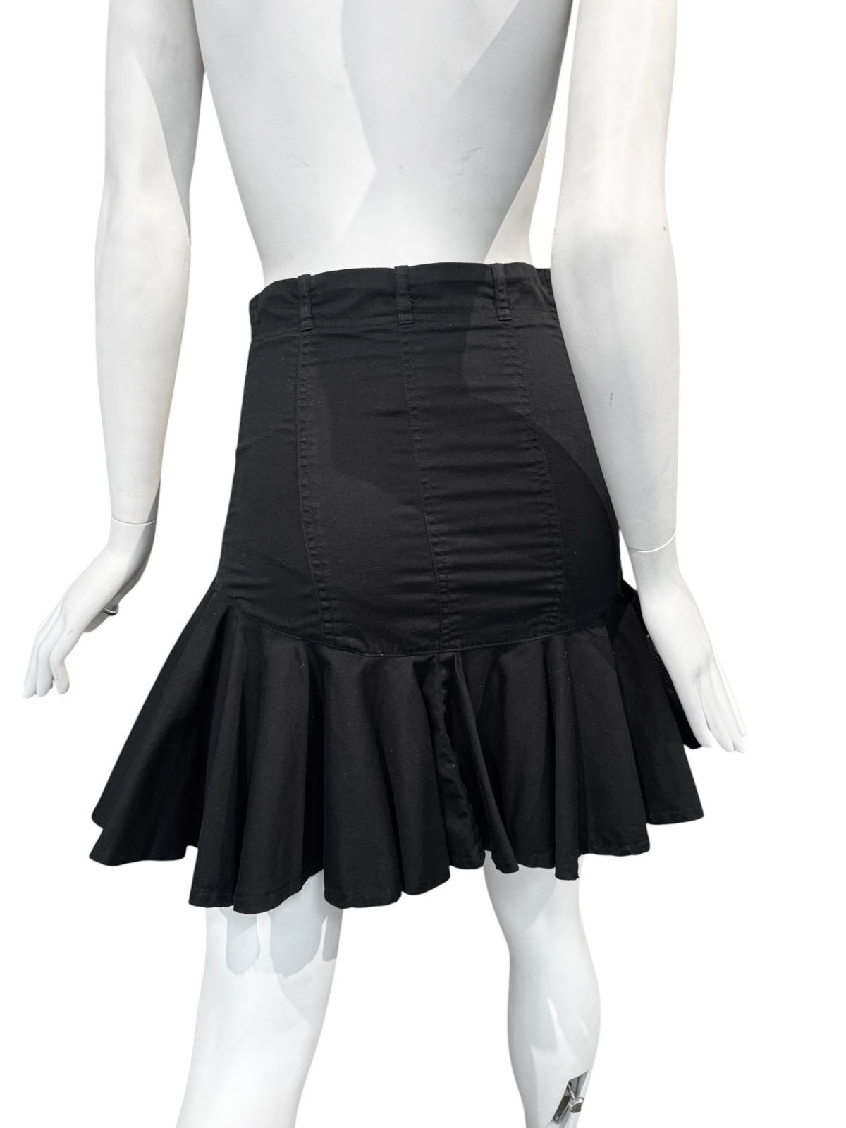 PLEIN SUD JEANS SS2004 BLACK HIGH WAISTED MINI SKIRT
