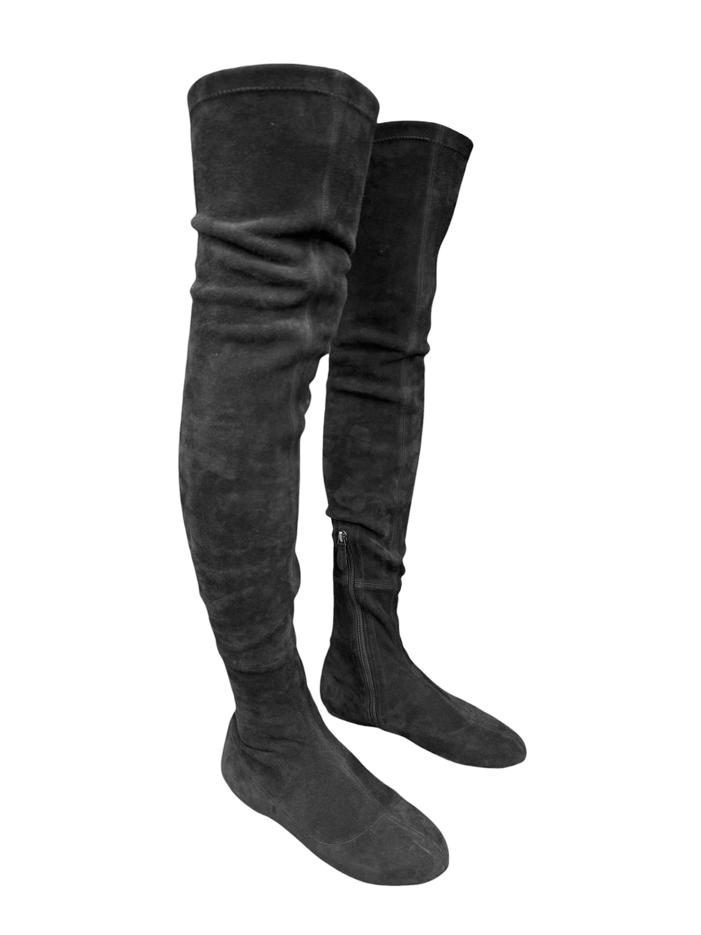 ALAÏA 2020s BY PIETER MULIER BLACK LEATHER THIGH-HIGH BOOTS