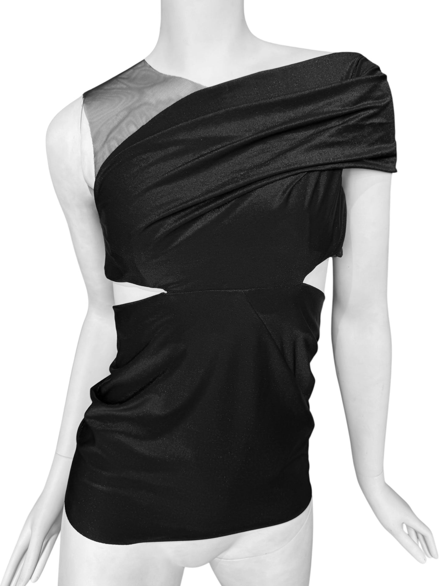 RICK OWENS LILIES 2020s BLACK CUT OUT ASYMMETRICAL TANK TOP