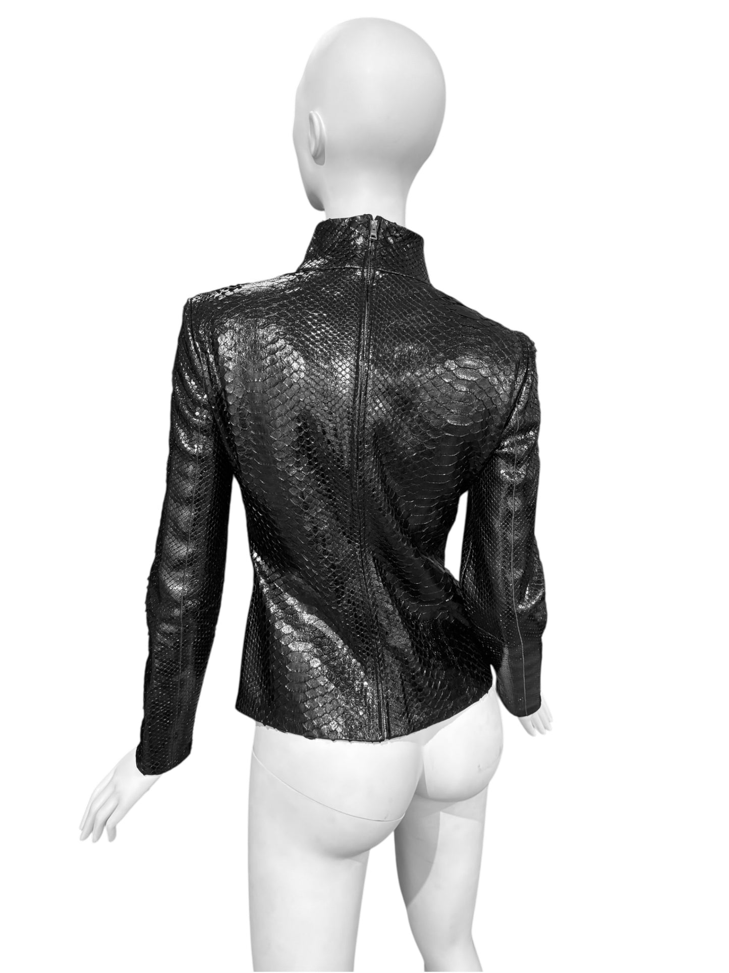 GUCCI FW2013 BY FRIDA GIANNINI BLACK PYTHON LEATHER JACKET